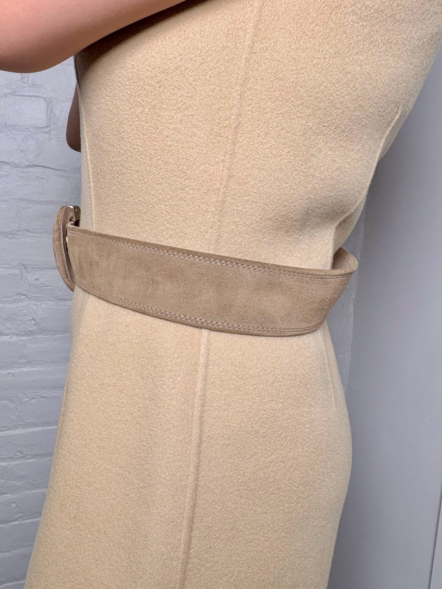 Sezane Leather M Tan "Oma" Wide Belt