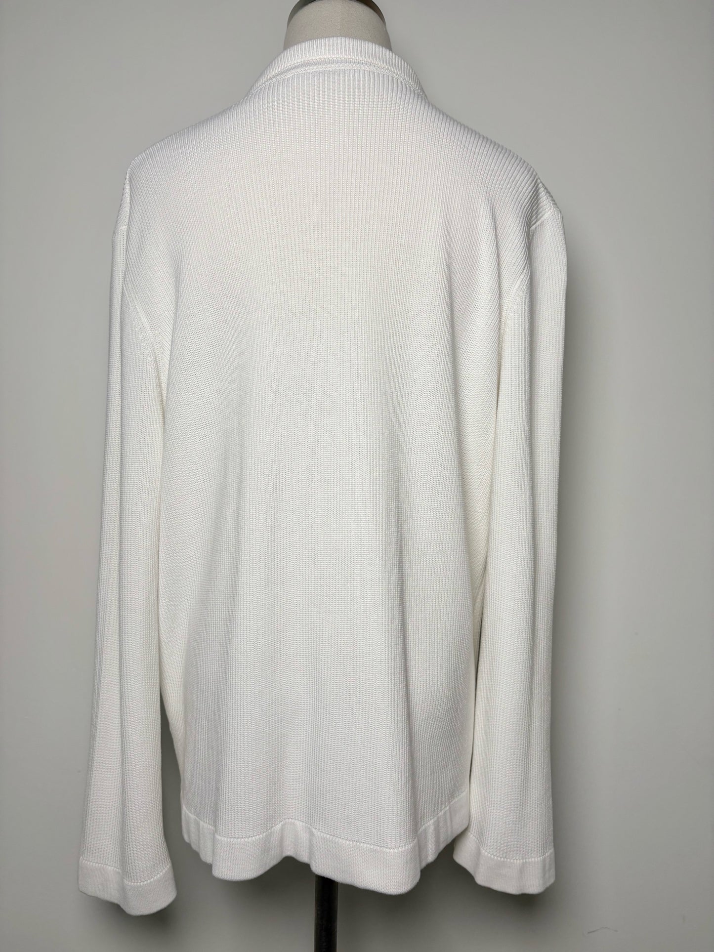 Women Size 10 Amina Rubinacci Off White Solid 100% Cotton Sweater