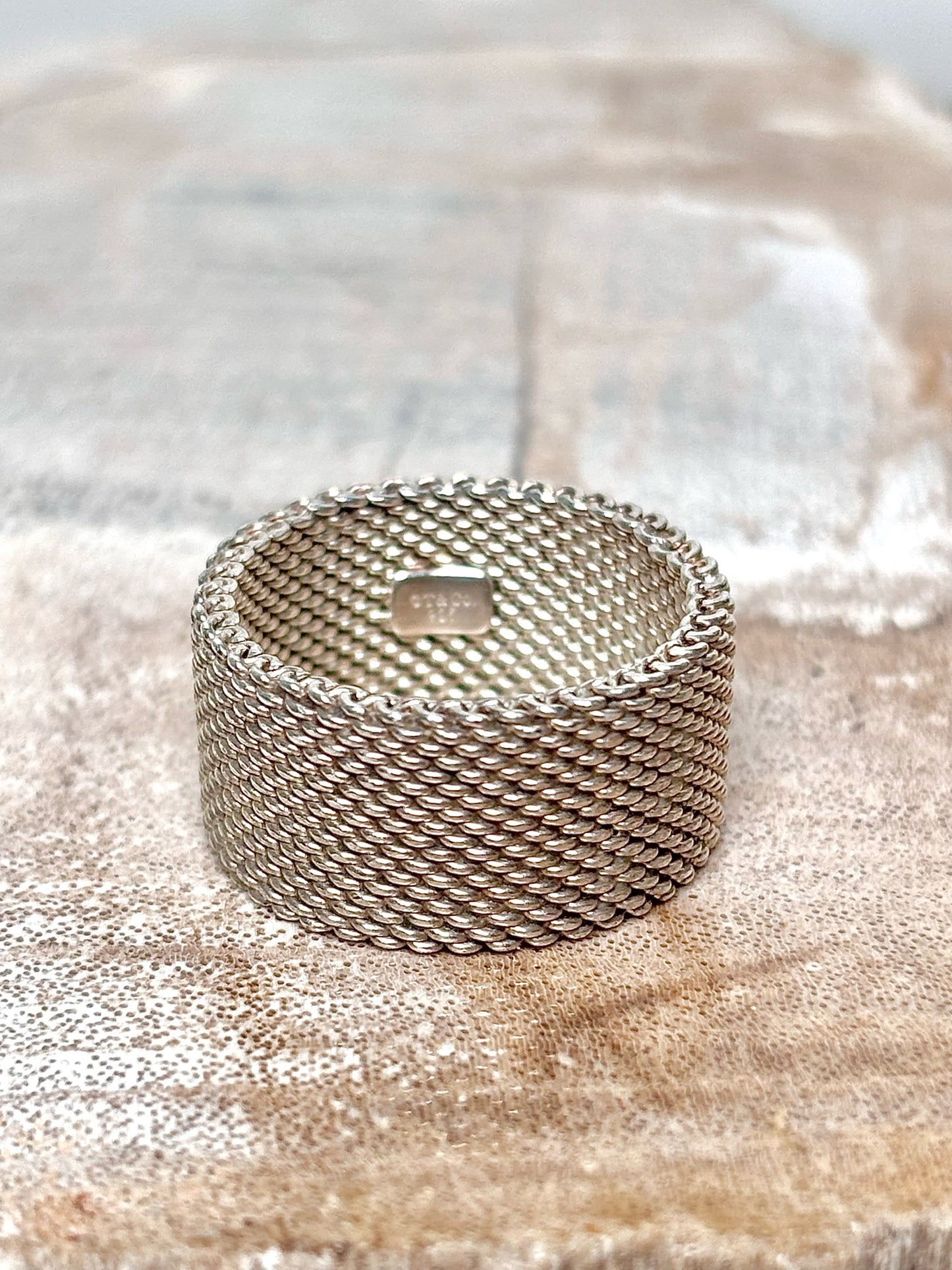 Sterling Silver Tiffany & Co. Somerset Firm Sz 6 Mesh Ring