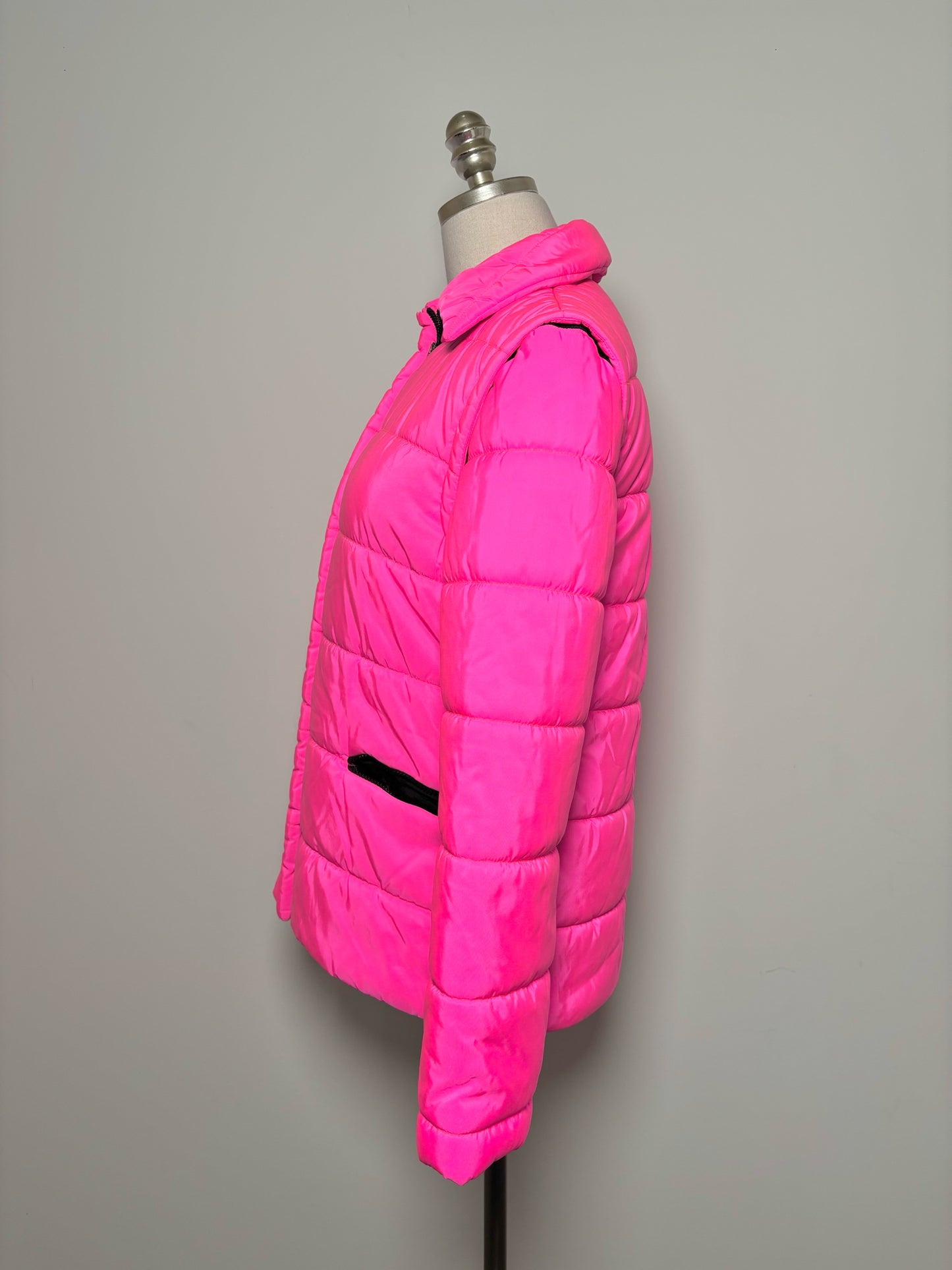 Women Size 6 Future Ozbek Hot Pink Quilted Puffer Jacket