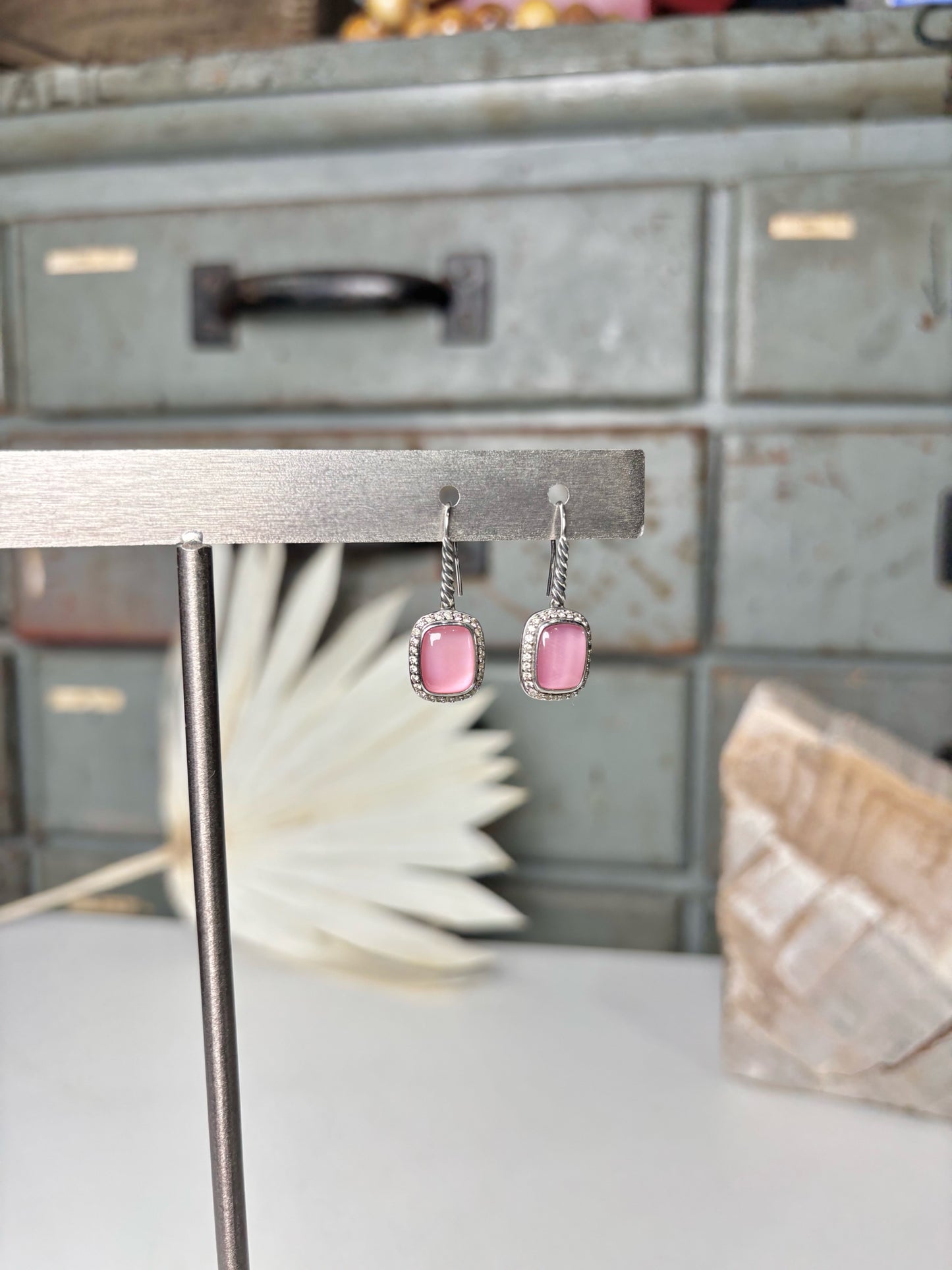 David Yurman Mother of Pearl, Pave' Diamonds Sterling Silver Earrings