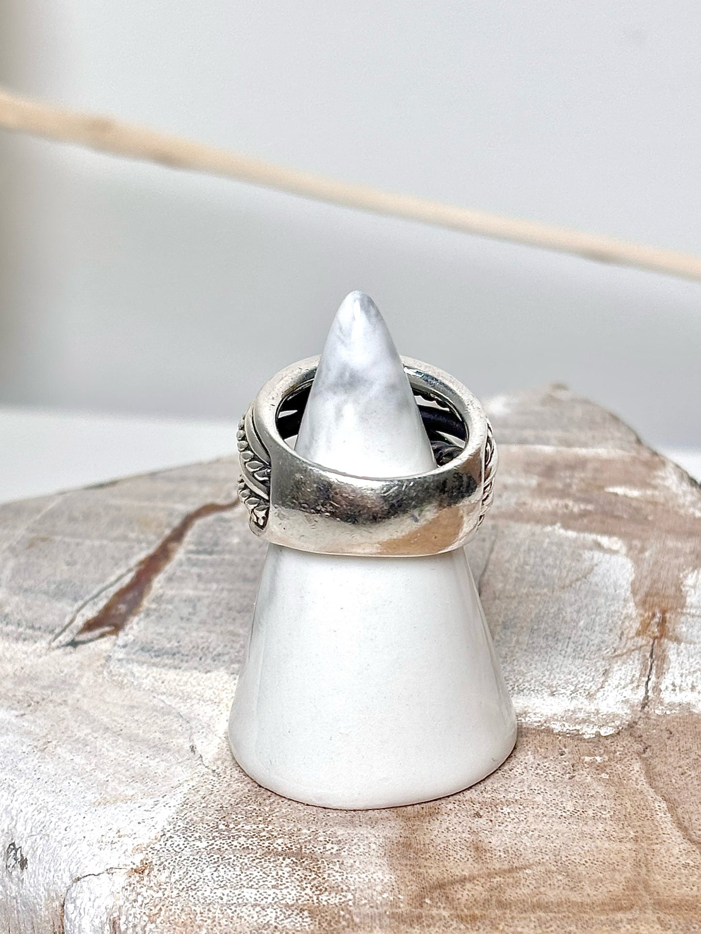David Yurman Sterling Silver 7.5 Crossover Cable Wide Ring