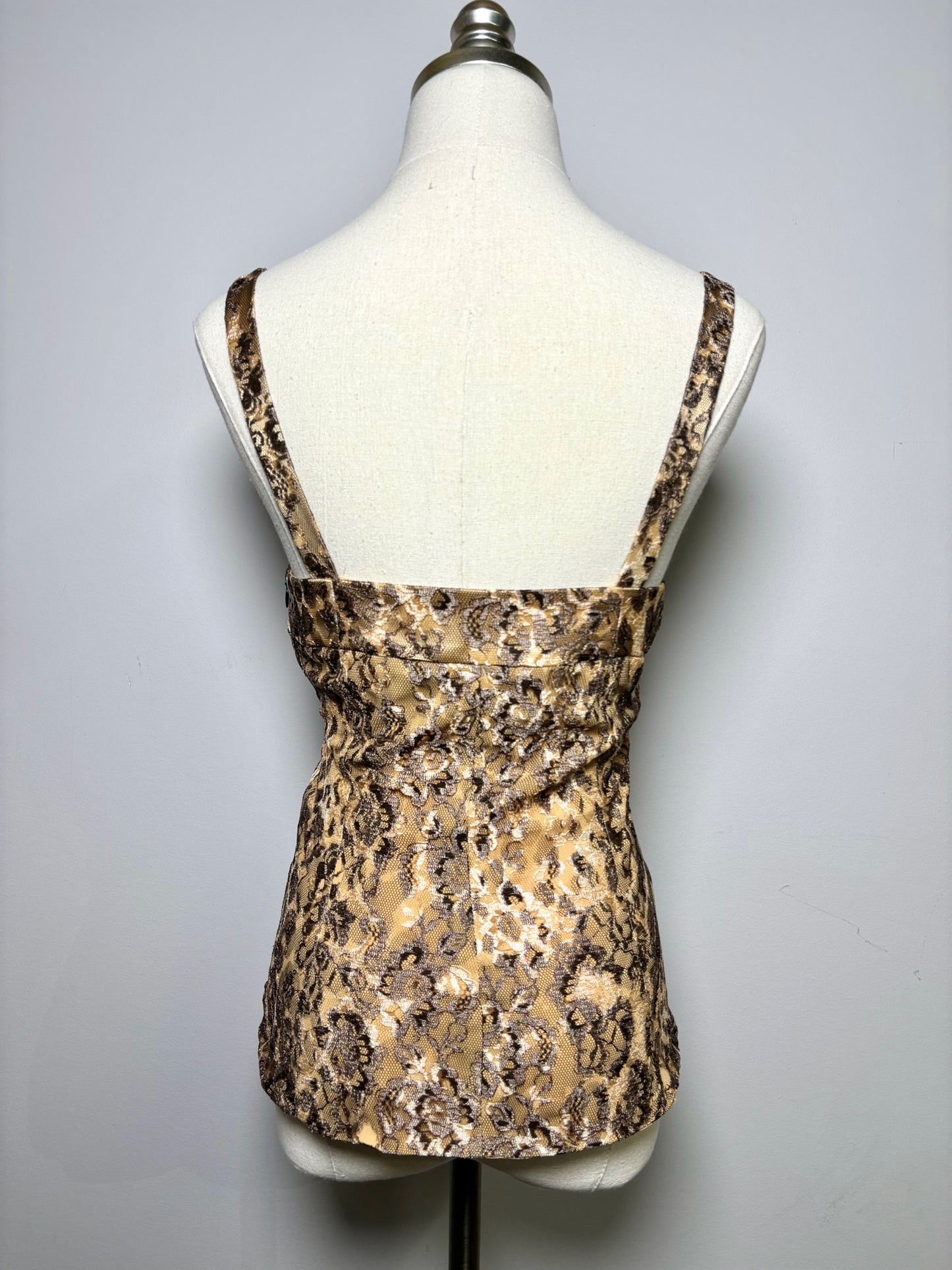 Women Size 6 Dana Buchman Gold Lace Viscose Blouse