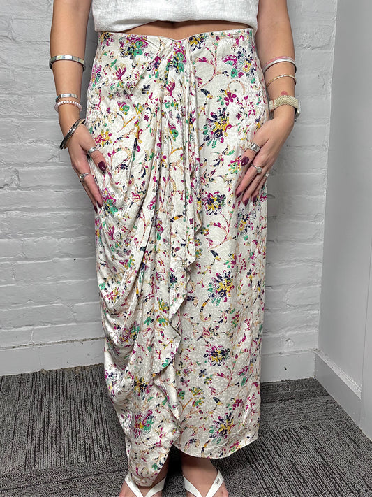 Women Size 42 ( 6 US) Isabel Etoile Marant Cream Floral Print Skirt