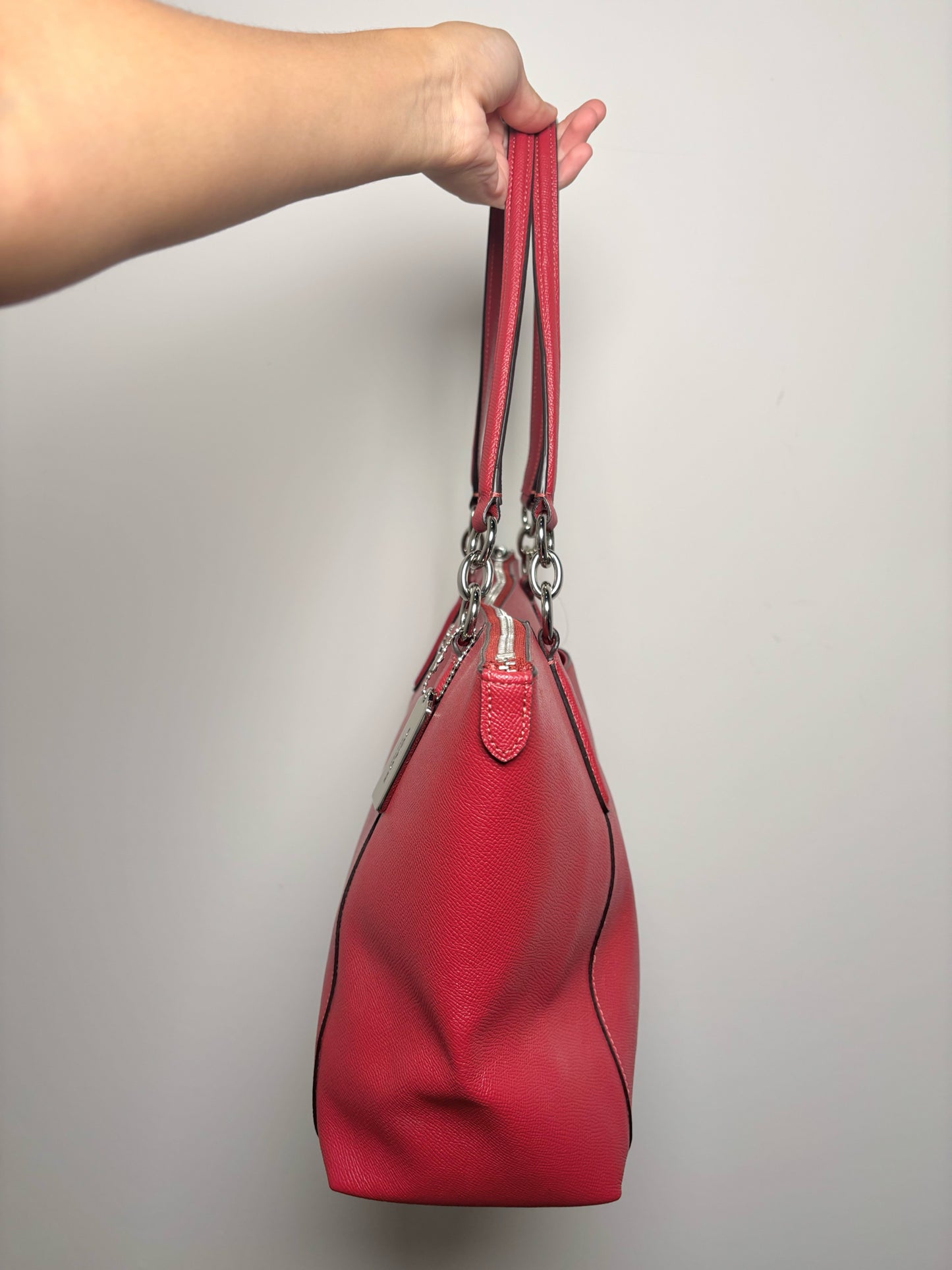 Coach Saffiano Leather NWT Red Ava Tote Purse
