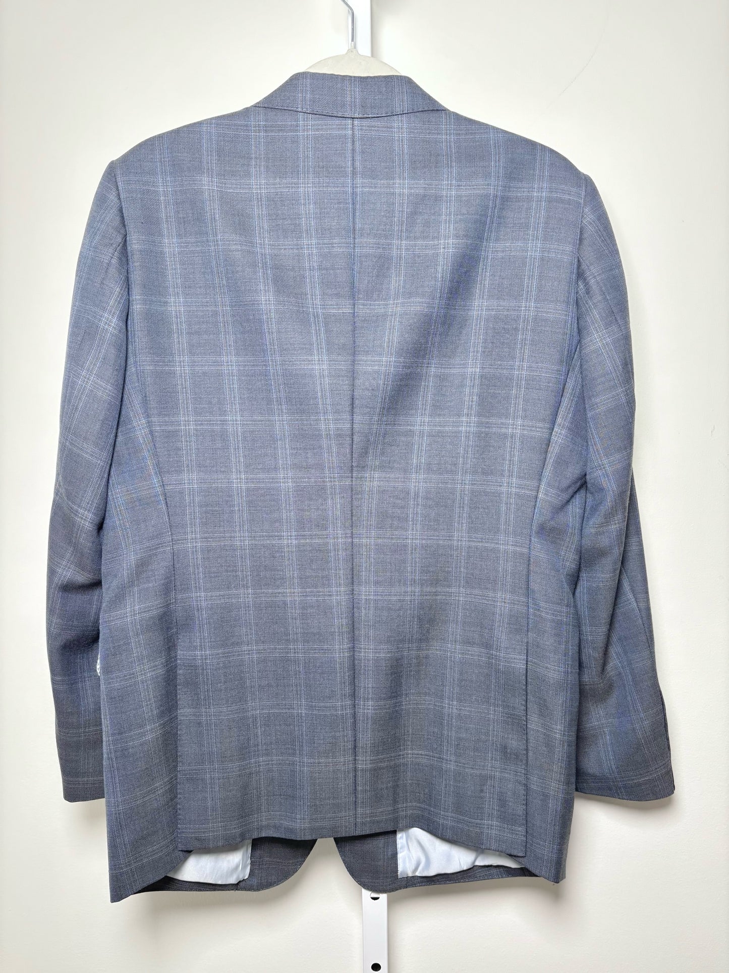No Label Blue Wool Plaid Men's Mens Size M Blazer