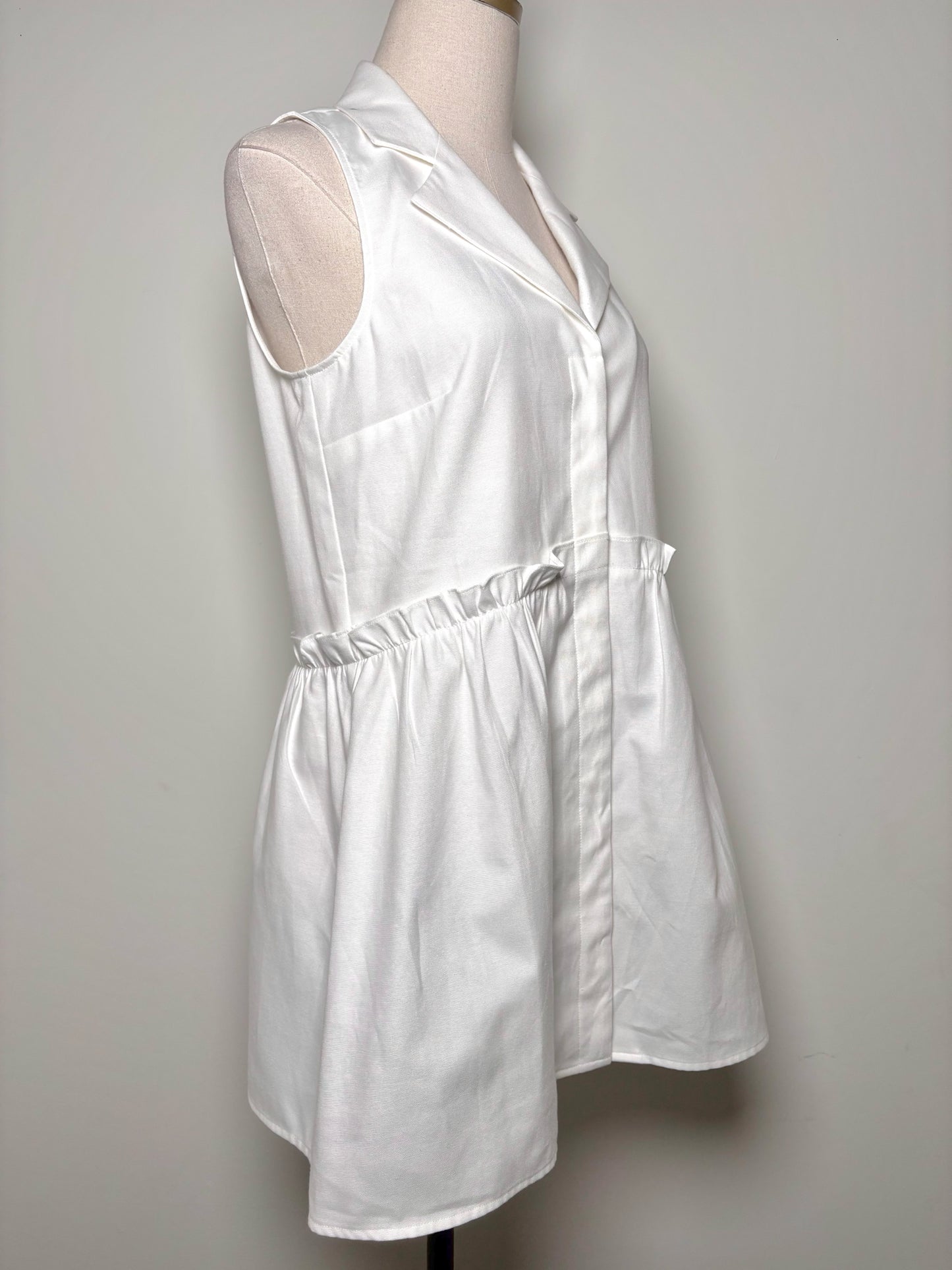 Women Size S Tuckernuck White Solid Cotton Dress