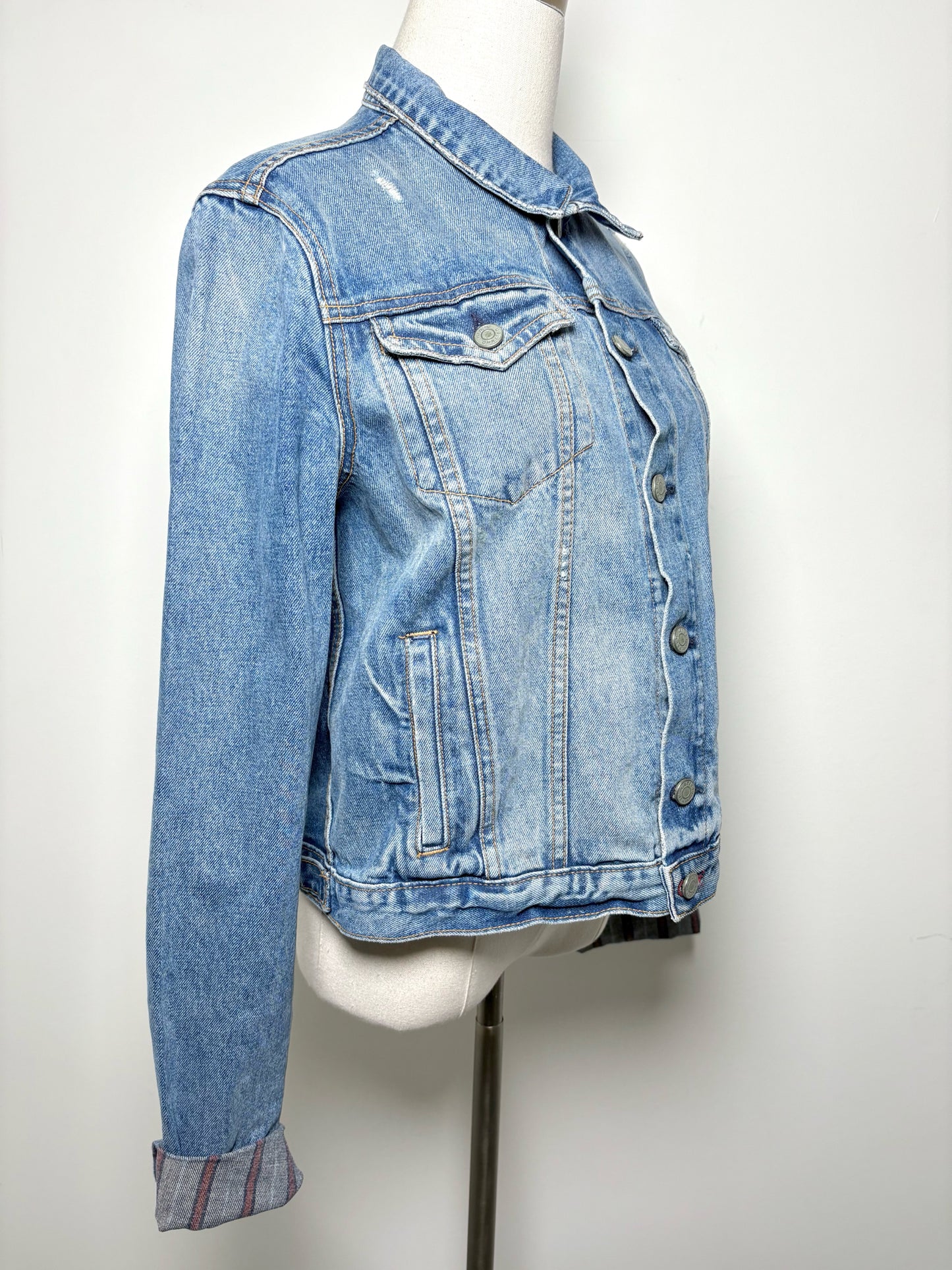 Women Size L GRLFRND Blue Denim Jacket