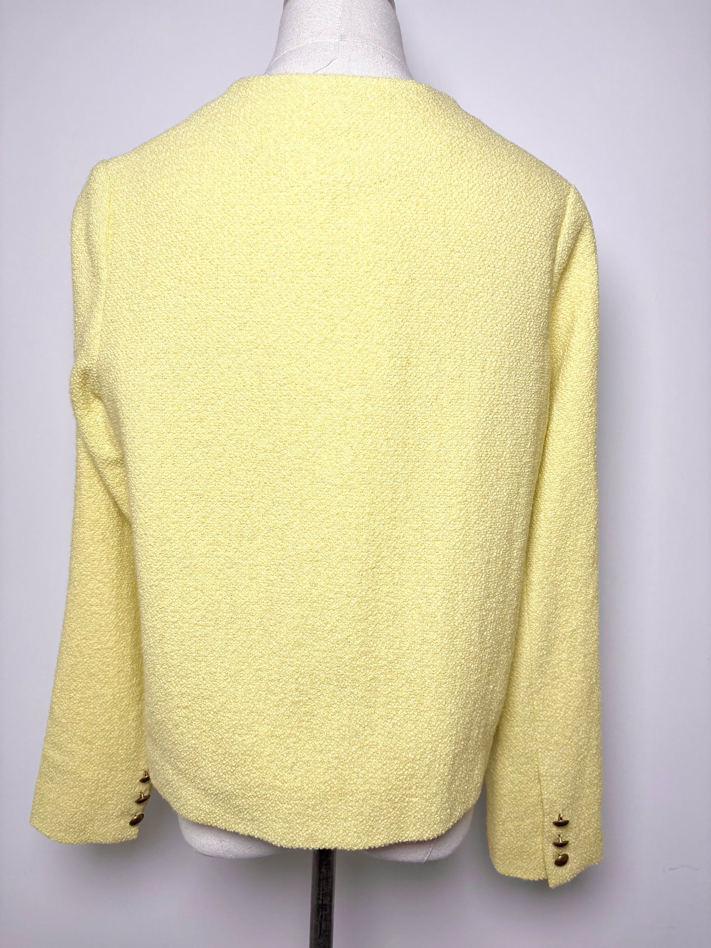 Women Size M Ann Mashburn Yellow Wool Blend Blazer