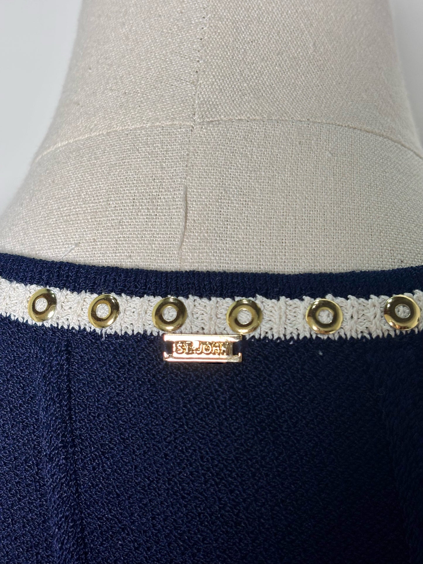 Women Size 2 St. John Sport Blue Solid Wool Dress