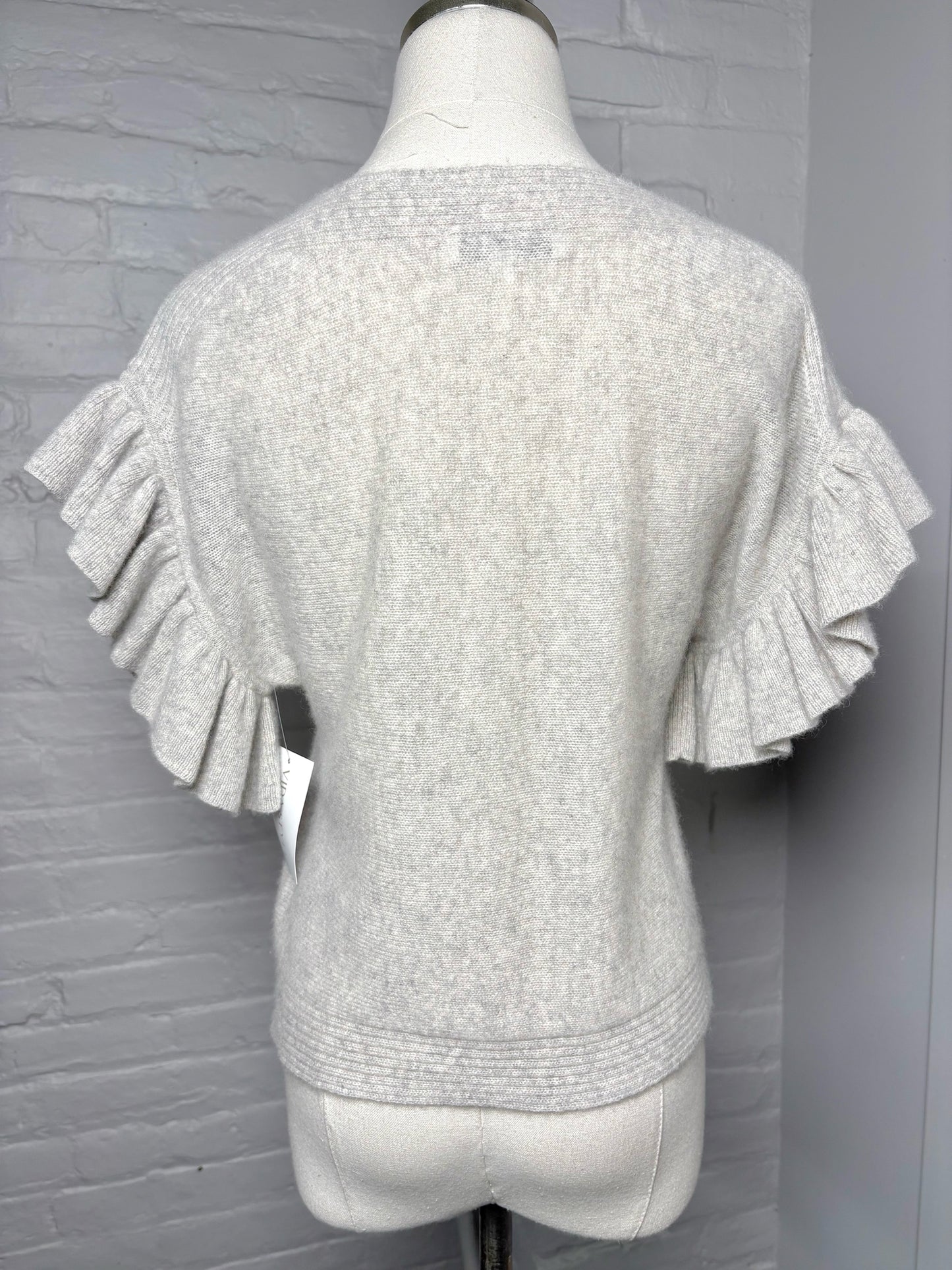 Women Size XS White + Warren Light Gray Solid Cashmere Sweater