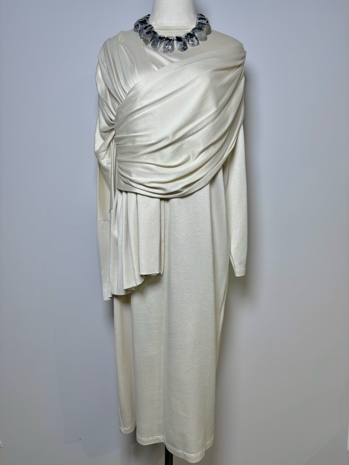 Women Size M Boulet Cream Solid Tessuto Dress