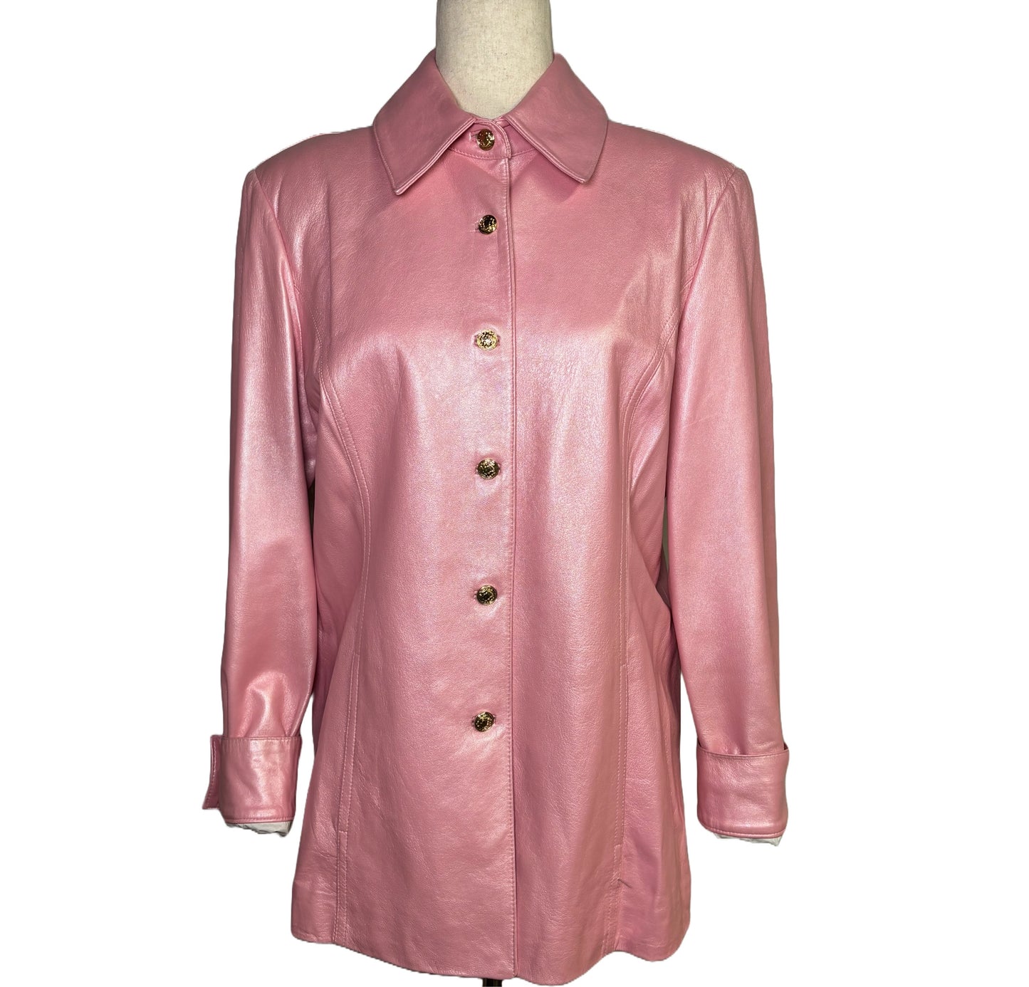 Women Size S St. John Sport Pink Solid Leather Blazer