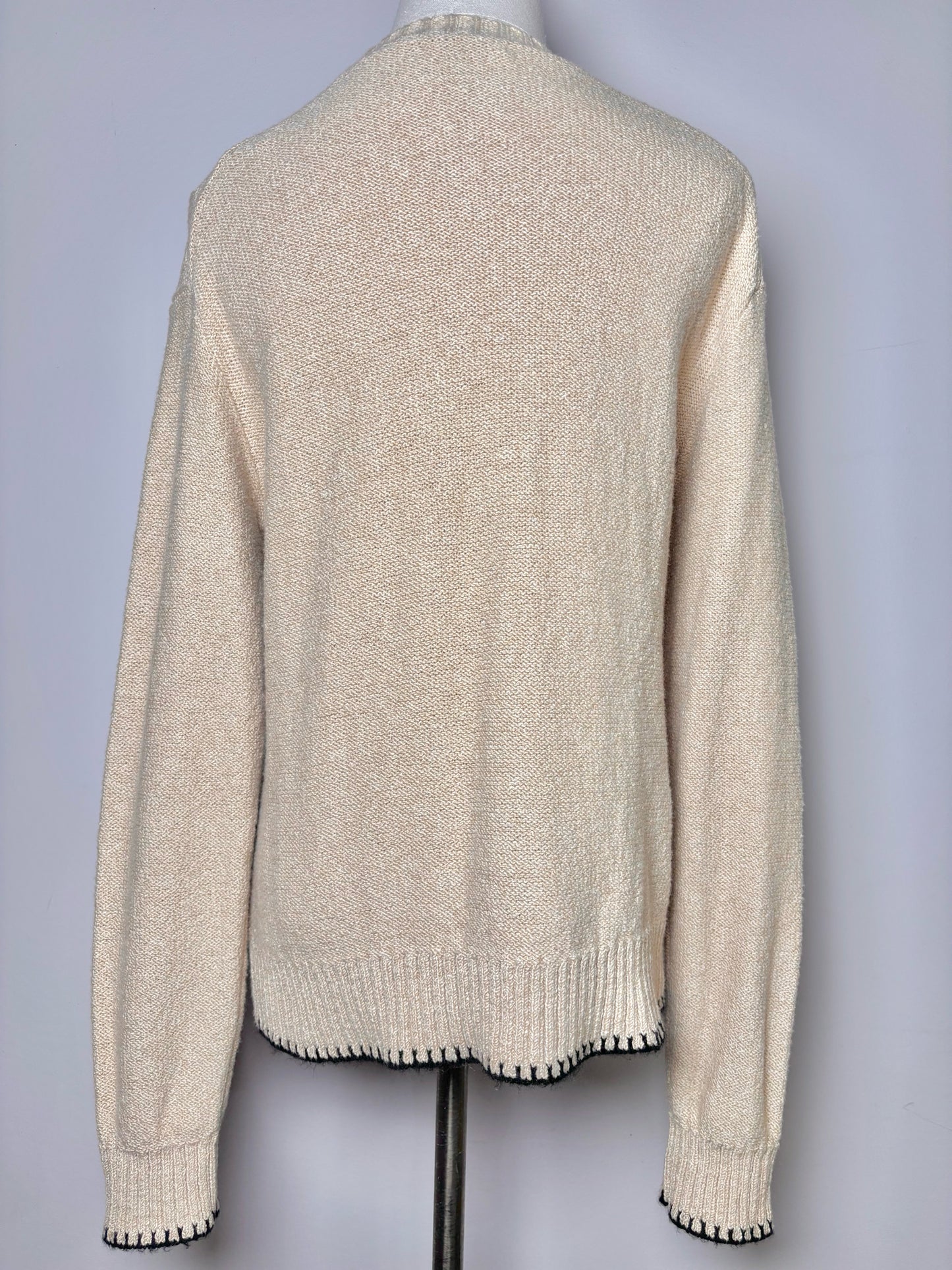 Women Size XS ATM Tan Solid Cotton Blend Cableknit NWT Sweater