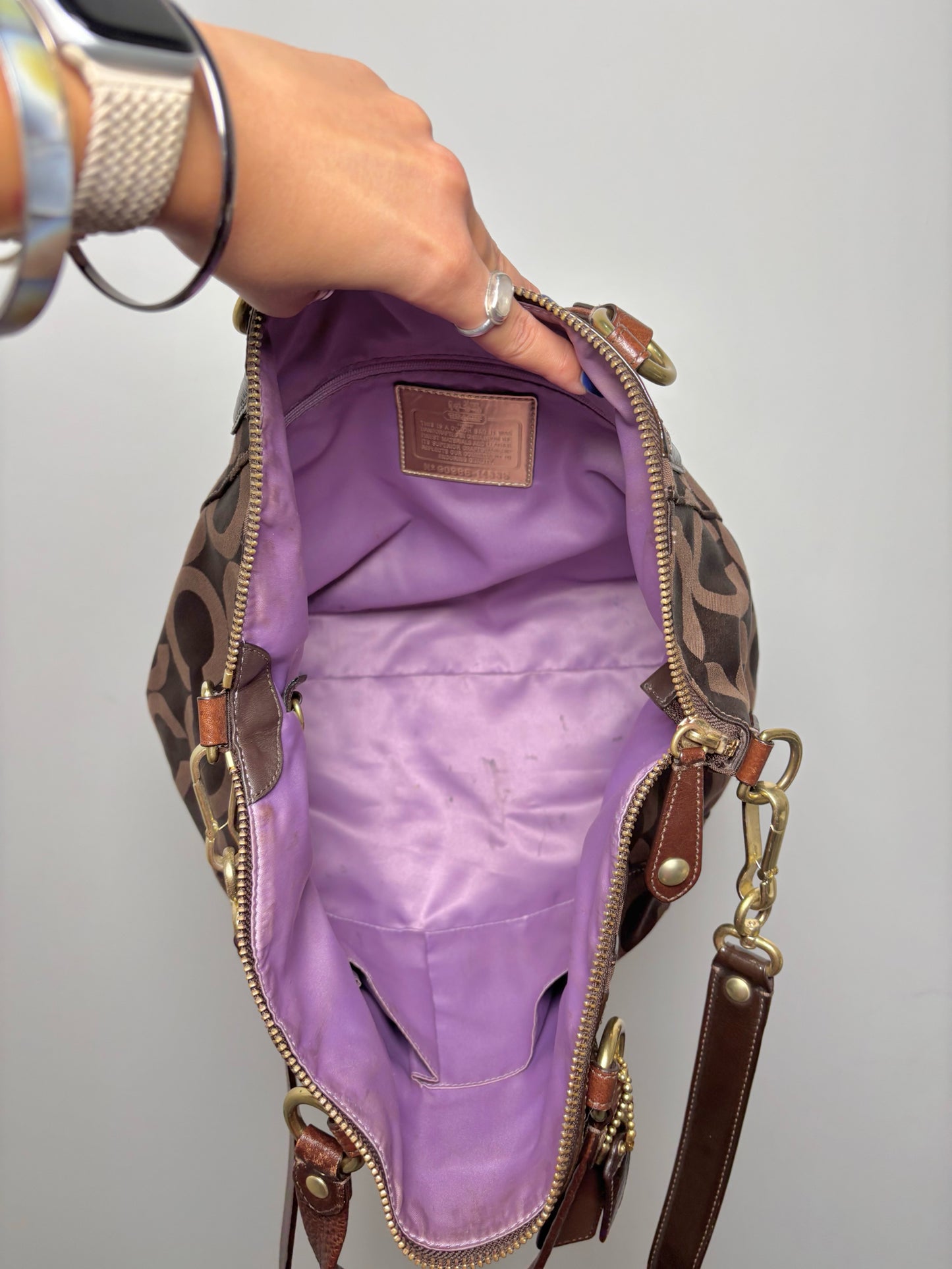 Sateen Coach Pre-owned Brown Medium Purse