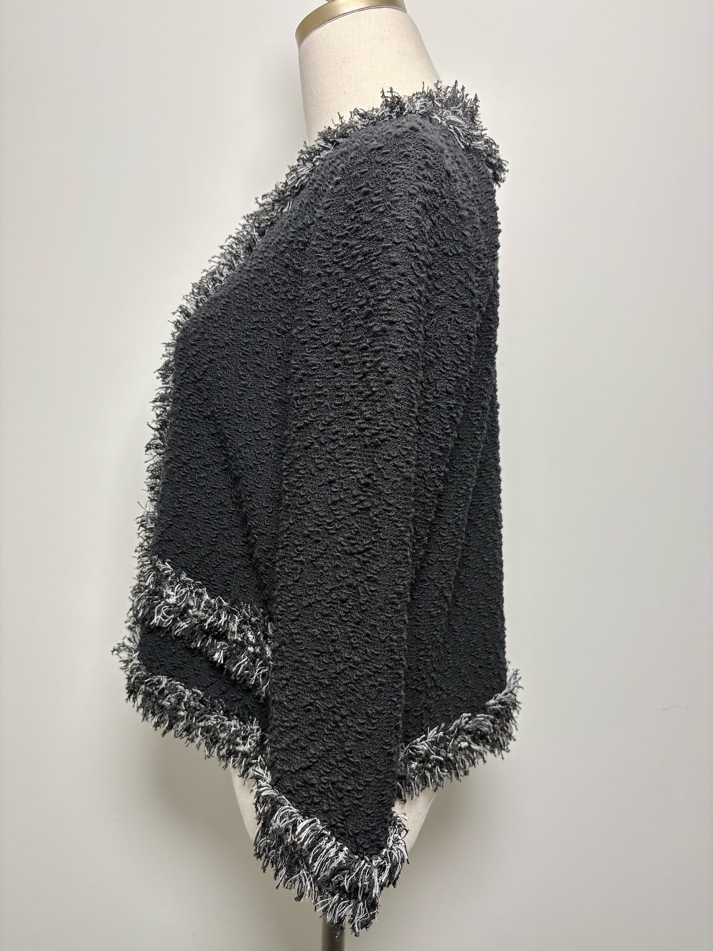 Women Size 8 St. John Black Wool Blend Boucle Jacket