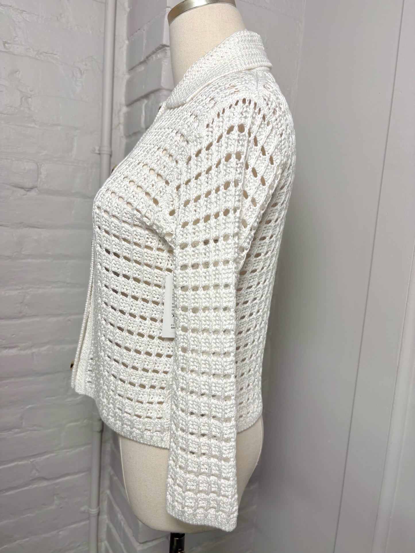 Women Size XS Vince White Knitted Cardigan Sweater