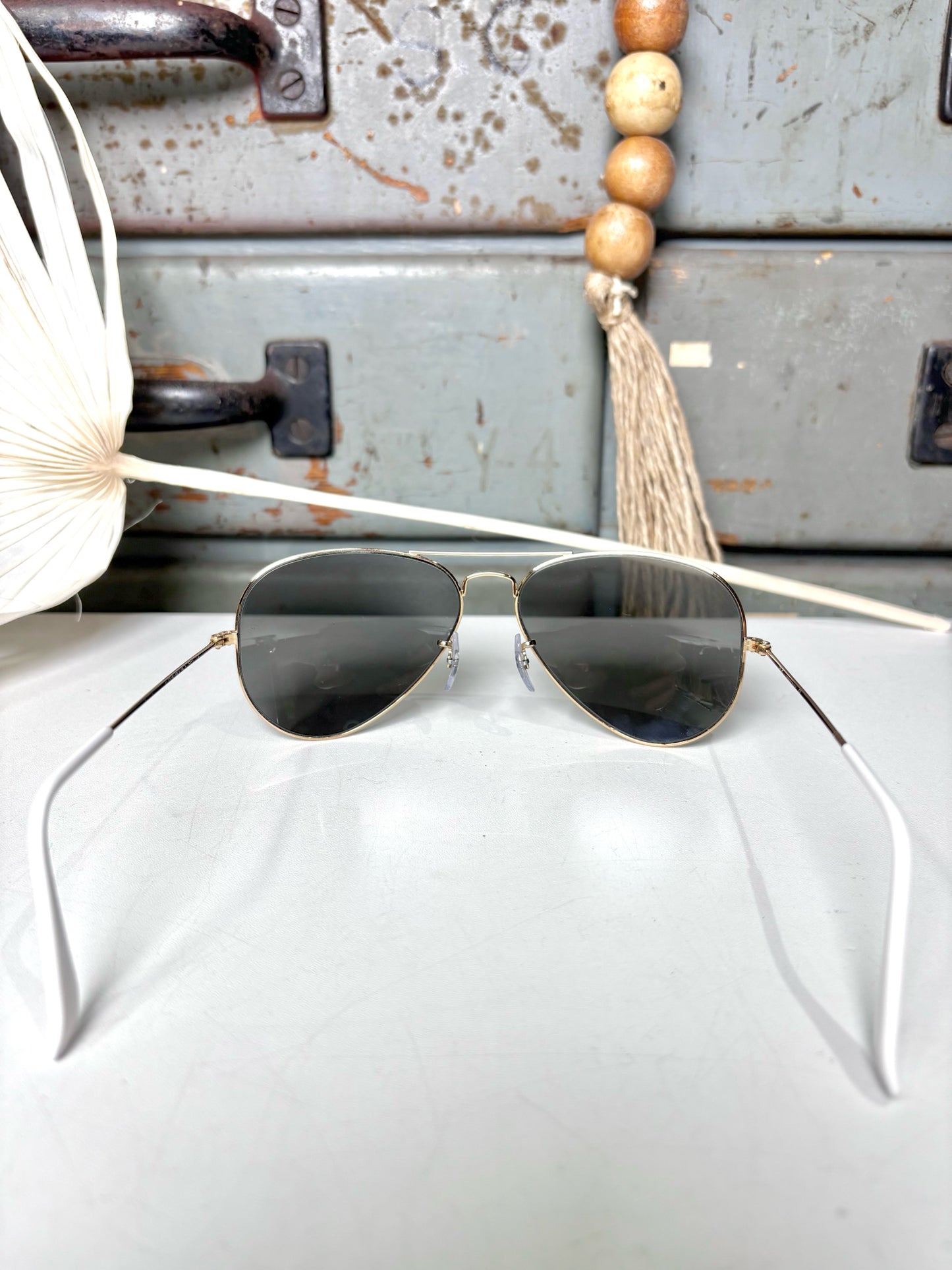 Ray Ban Gold Men's Aviator Large Metal #58014 Sunglasses