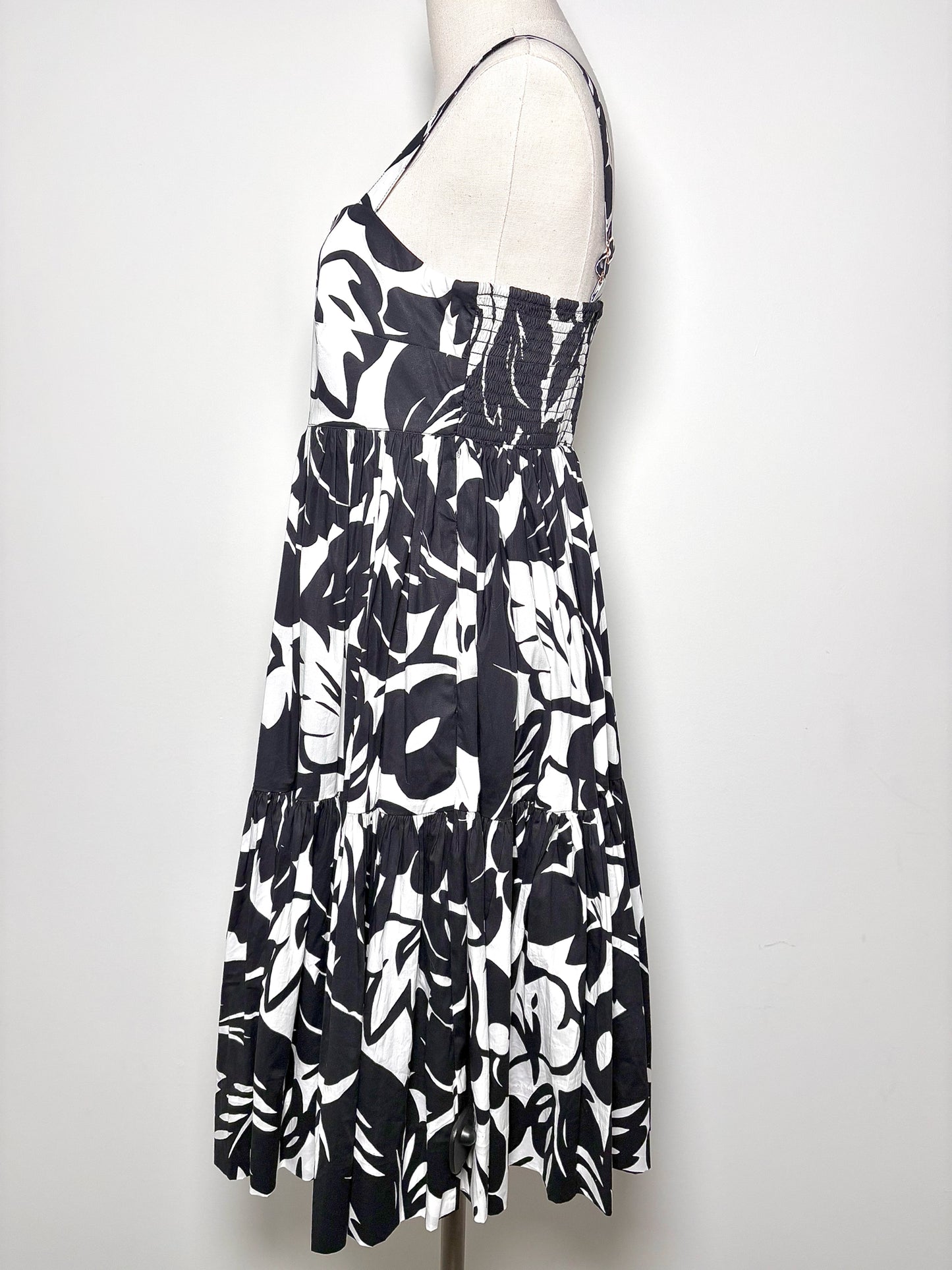 Women Size L Kate Spade New York Black, White Floral Cotton Dress