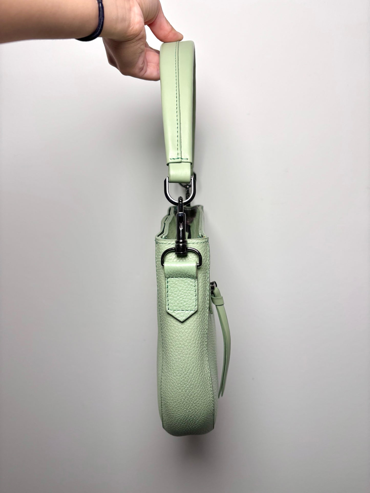 Botkier New York Solid Leather Pistachio Green Saddle Bag