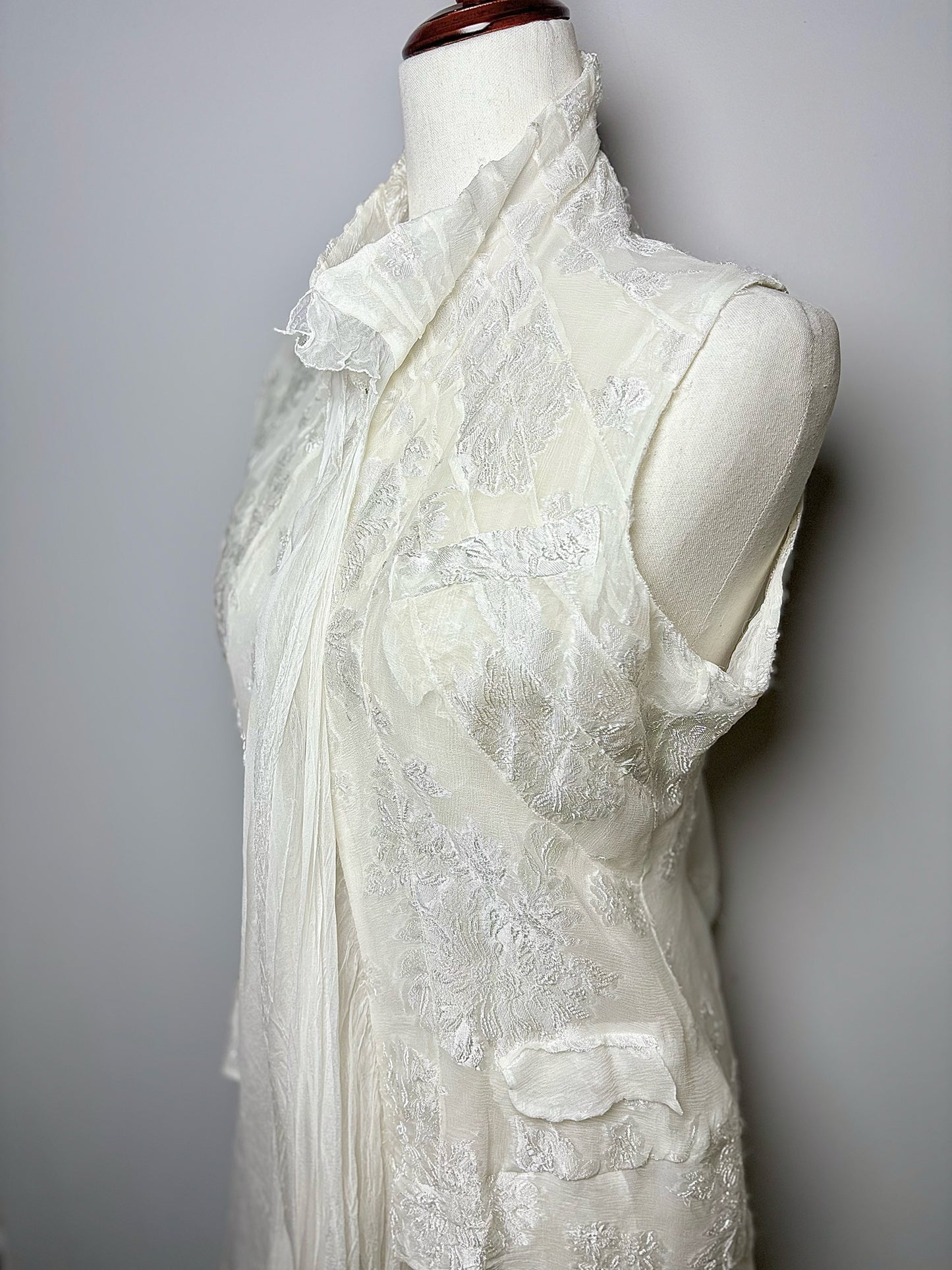 Women Size 38 Marc le Bihan White Silk Blend Blouse