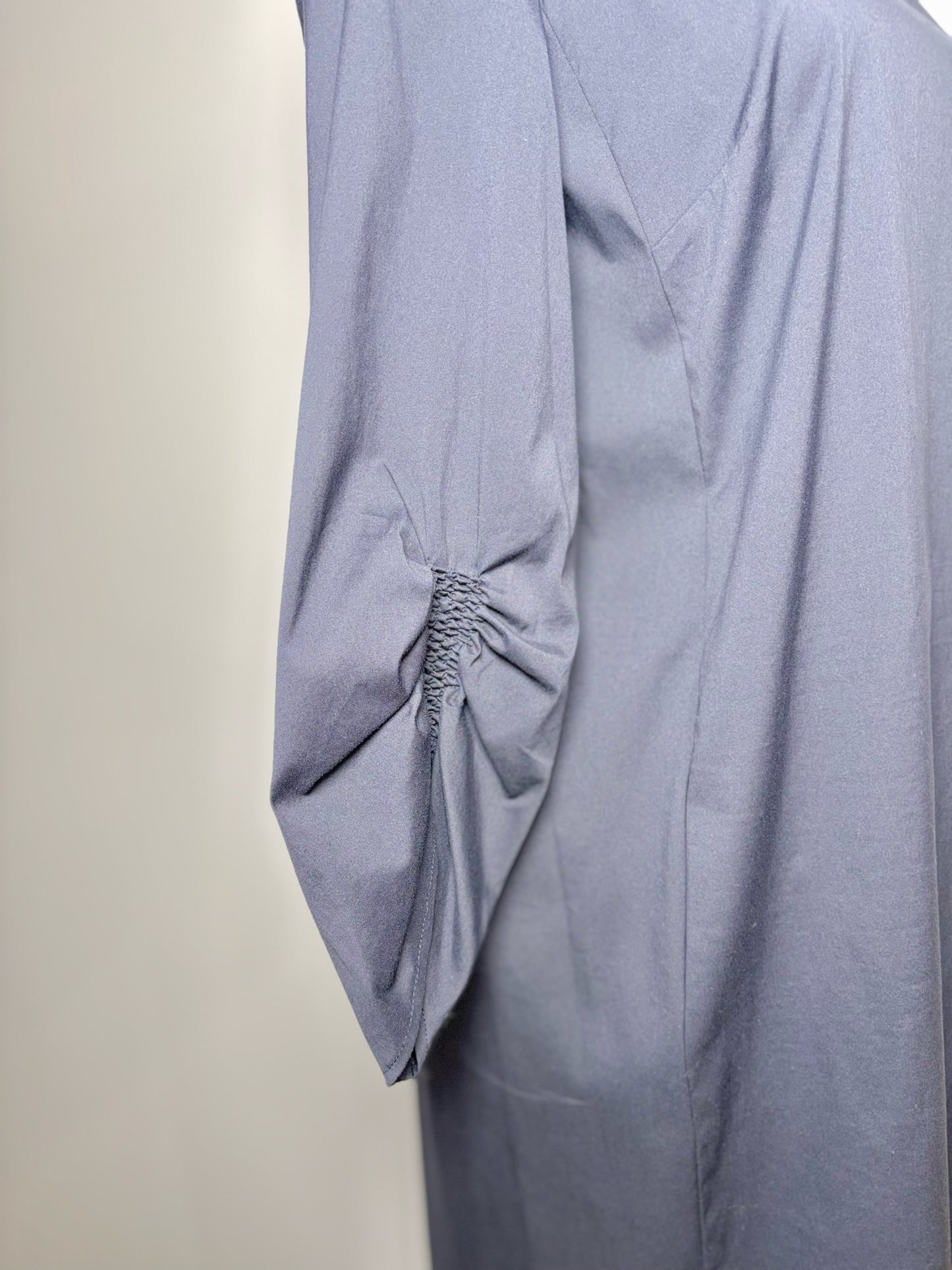Women Size 2 Lafayette 148 Blue Solid Cotton Shift 3/4 Sleeves Dress