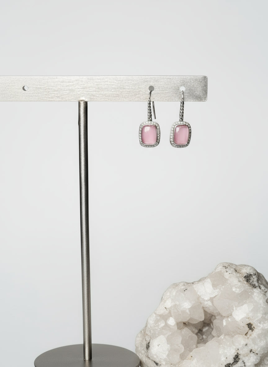 David Yurman Mother of Pearl, Pave' Diamonds Sterling Silver Earrings