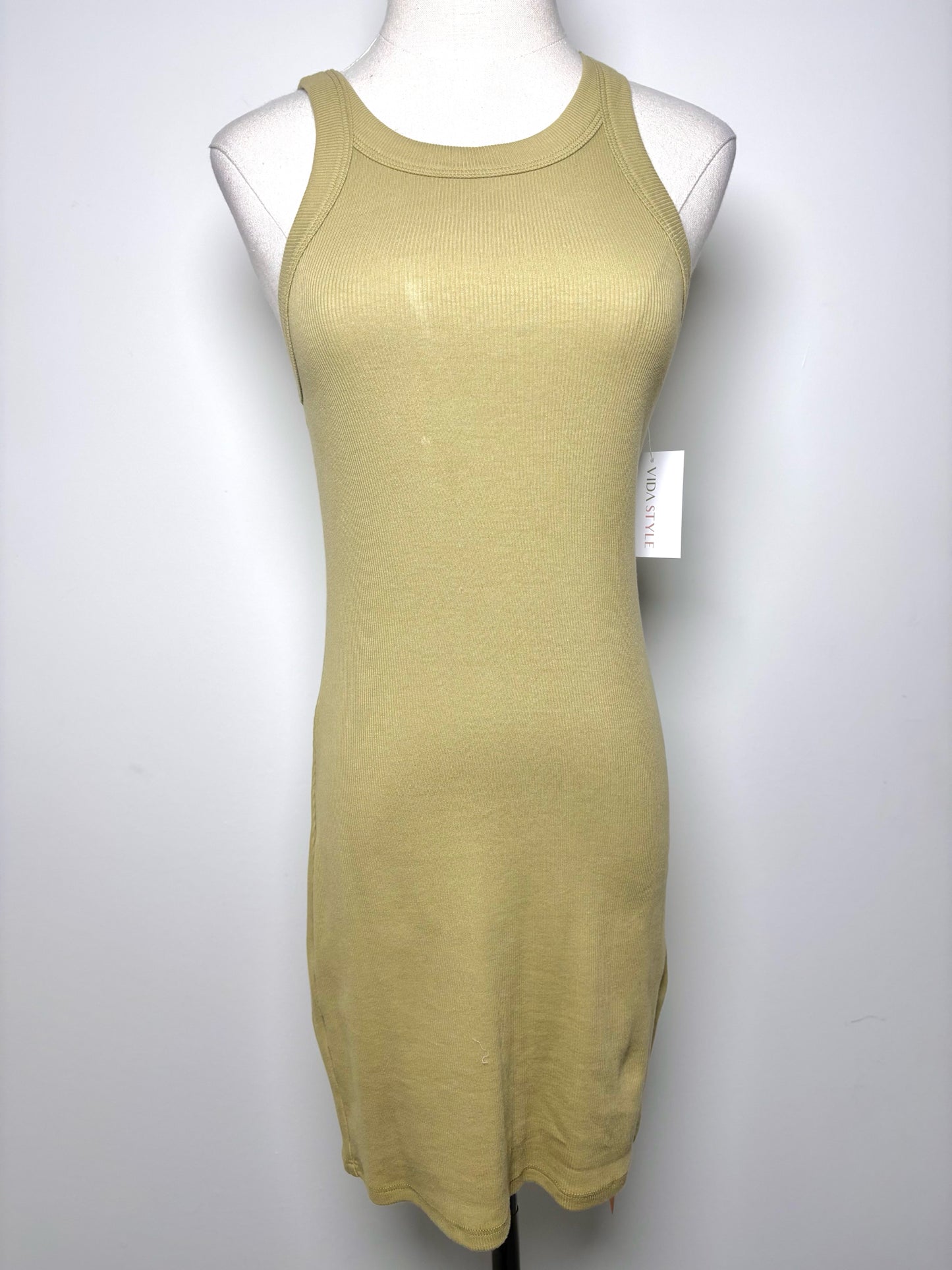Women Size S Reformation Olive Green Solid Organic Cotton, Spandex NWT Dress
