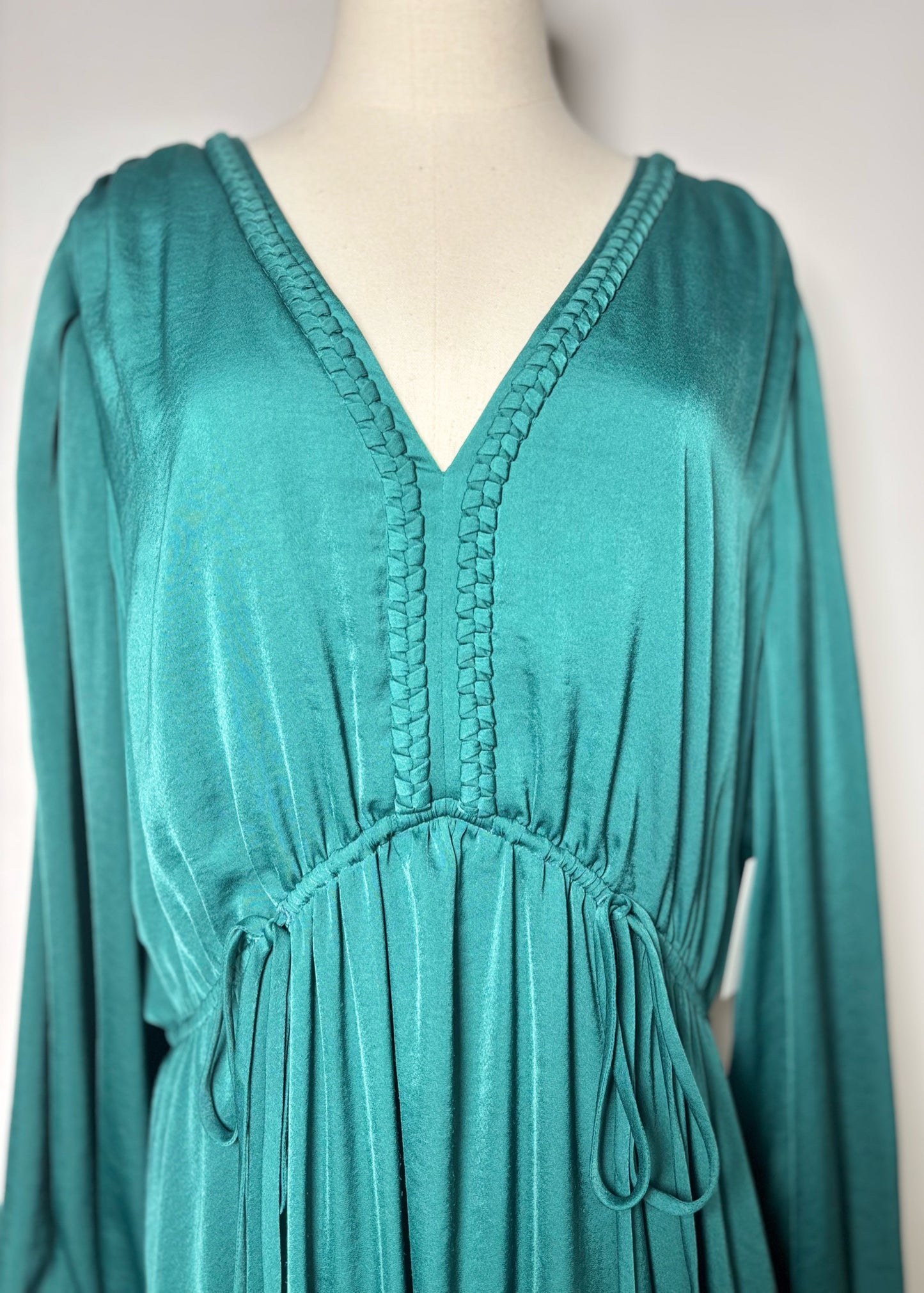 Women Size XXL Kobi Halperin Emerald Long Sleeves Maxi Dress
