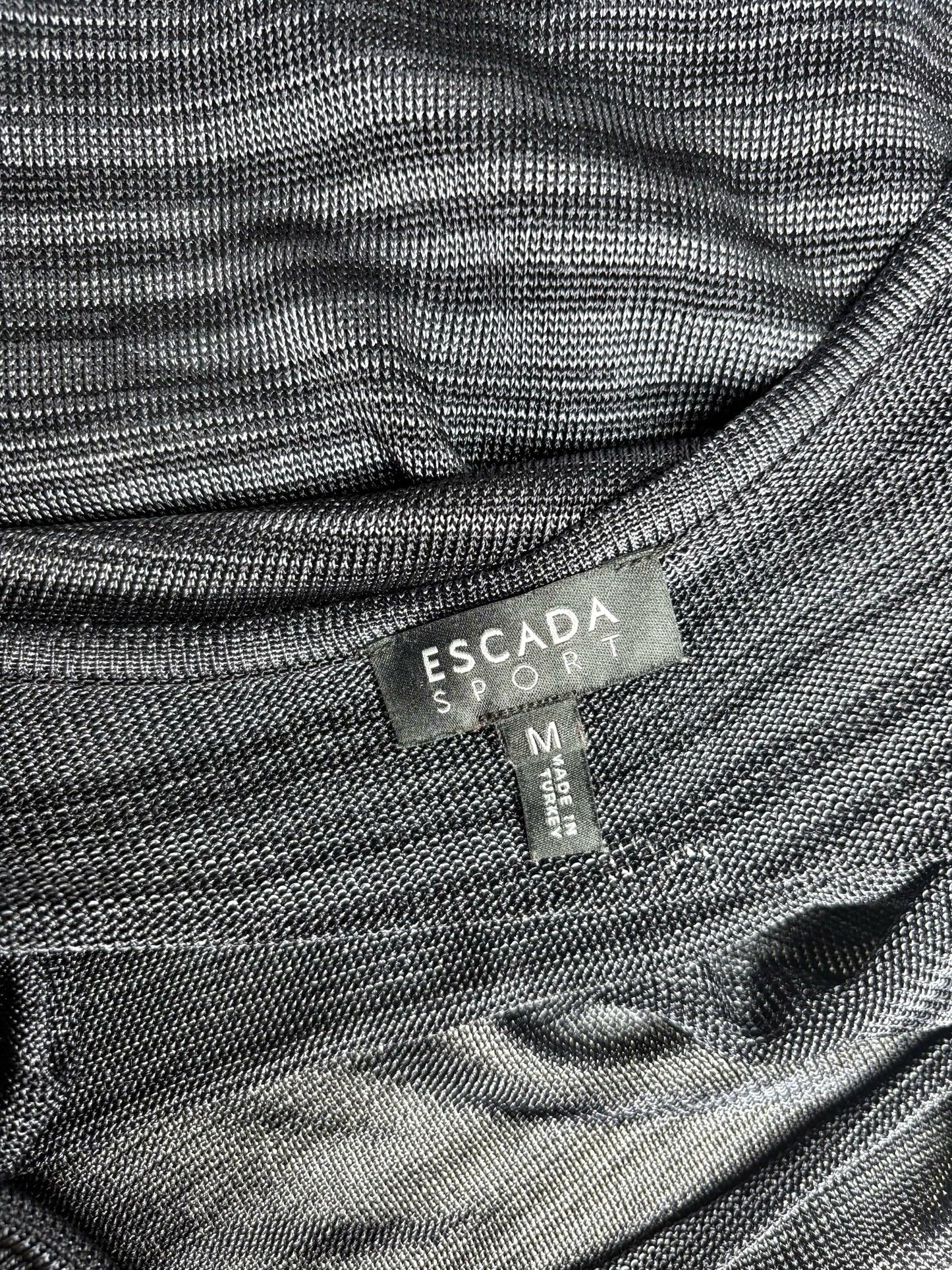 Women's Size M Escada Sport Black & Gray Cowl Neck Knit Dress