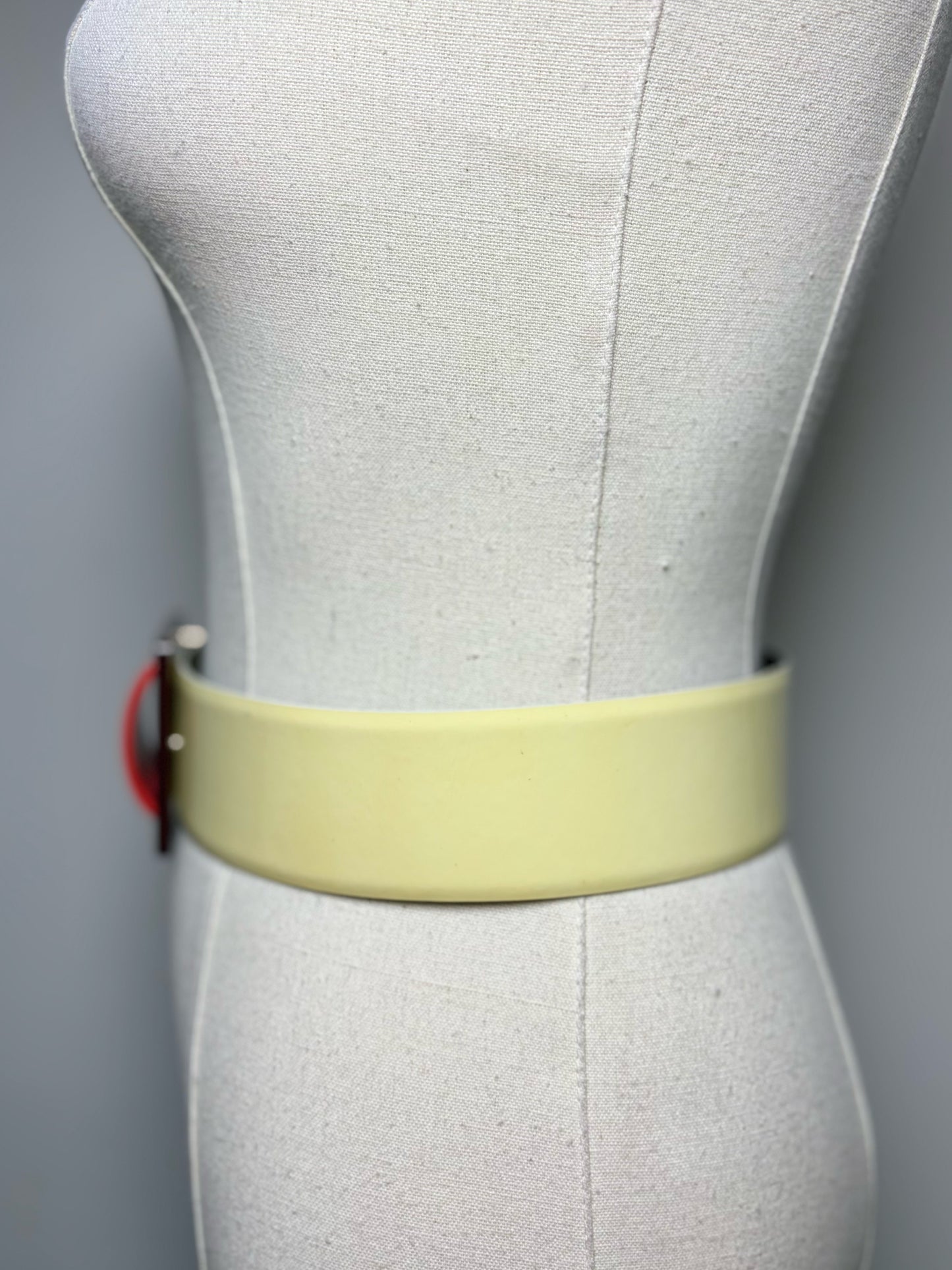 Chanel Patent Leather, Acetate Square Buckle 36 Vintage Belt