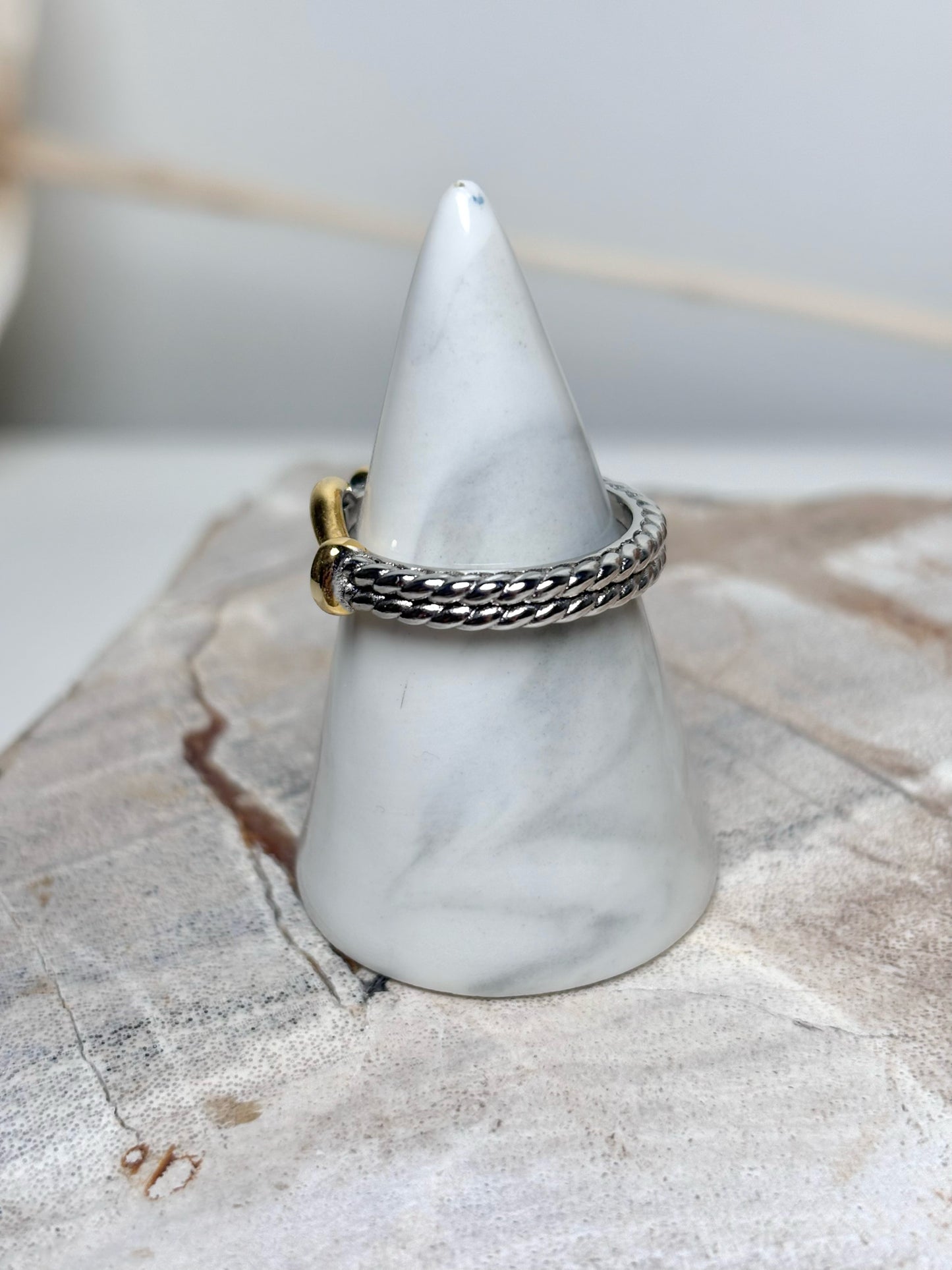 Sterling Silver David Yurman 18K Gold, Silver 8 Ring