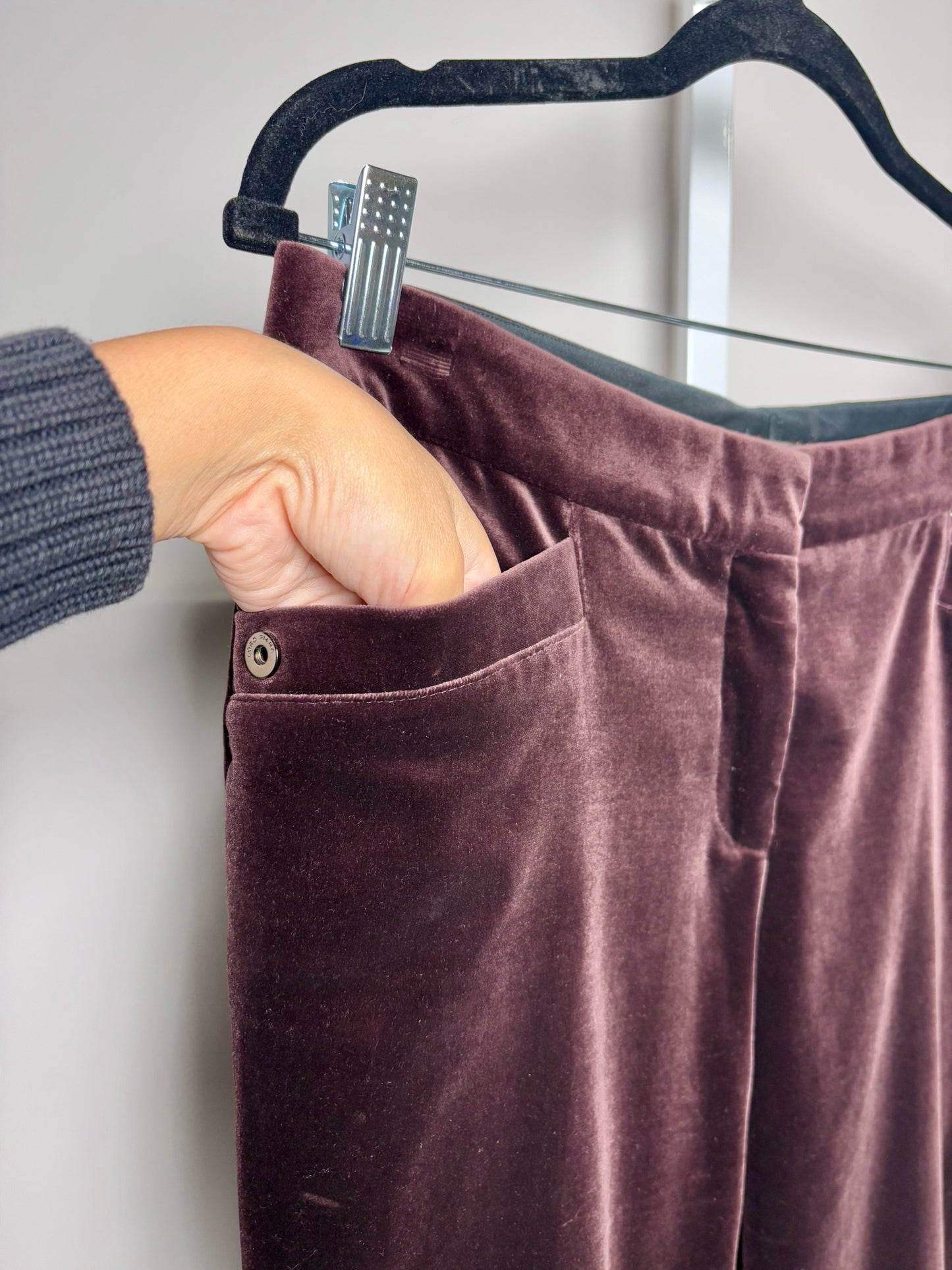 Women Size 46 (10, US) Loro Piana Brown Cotton Velvet Trousers