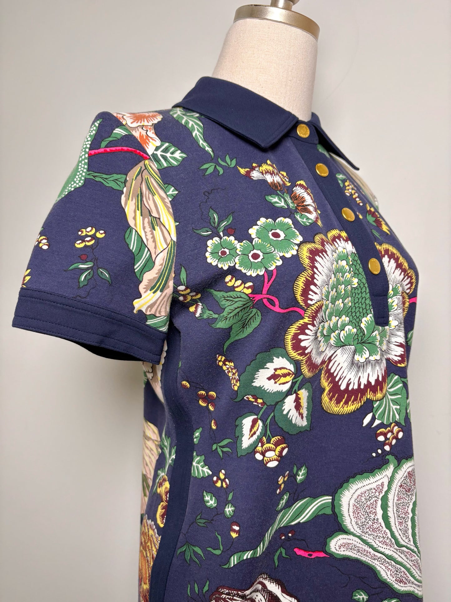 Women Size M Tory Burch Navy Floral Viscose Dress