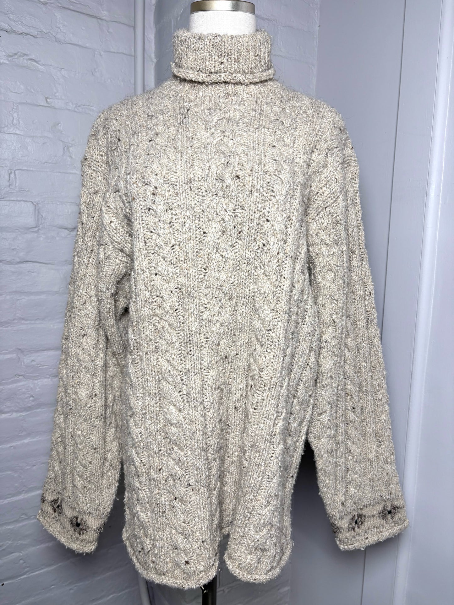 Women Size M Polo by Ralph Lauren Khaki Solid Wool, Silk Sweater