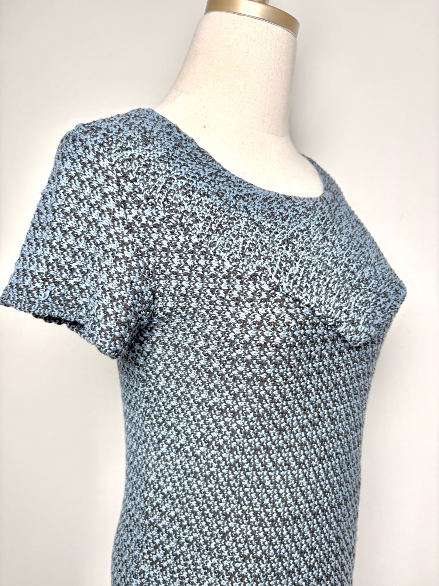 Women Size M APC Blue, Black Knitted Cotton Sweater