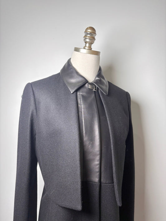 Women Size 6 The Row Black Nostrand Wool, Leather NWT Coat