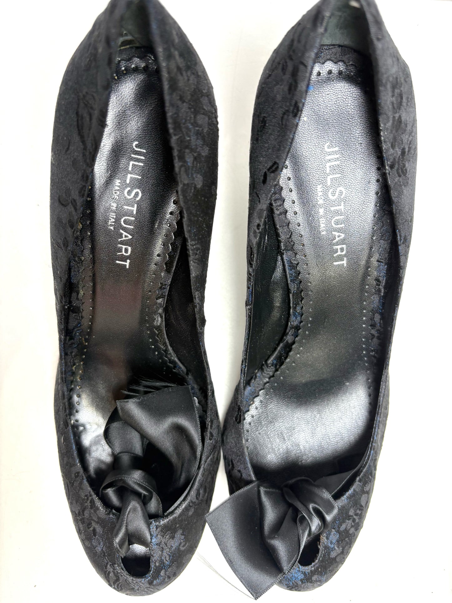 W Shoe Size 9 Jill Stuart Black Satin Women's NWT Heels