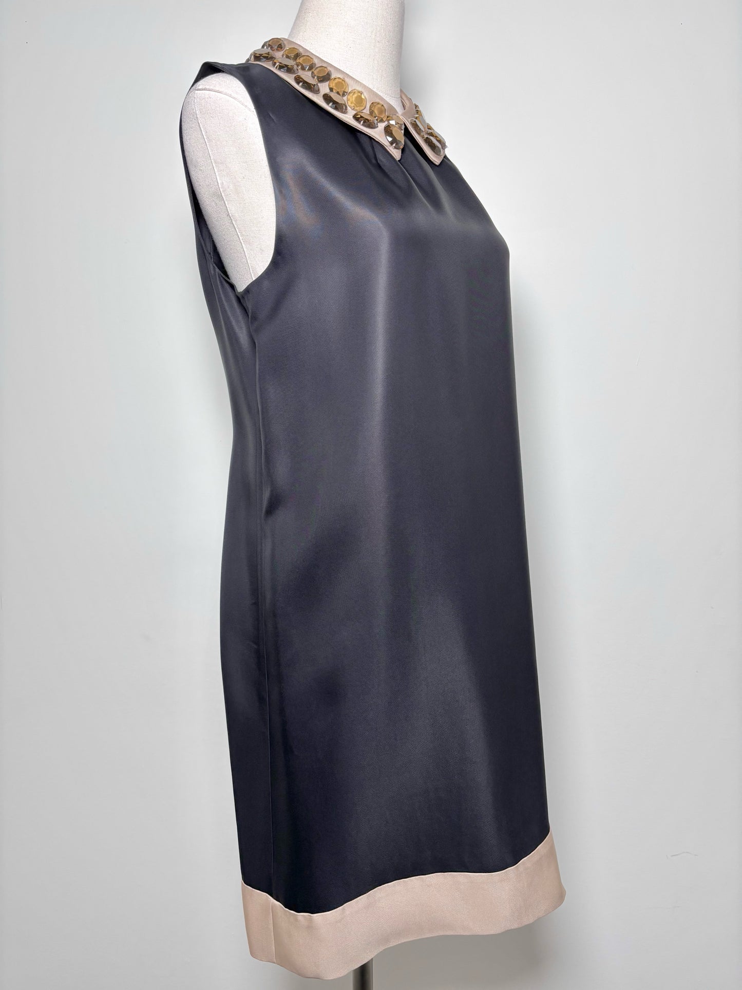 Women Size 10 Kate Spade New York Black w/Khaki Accents Shift Dress