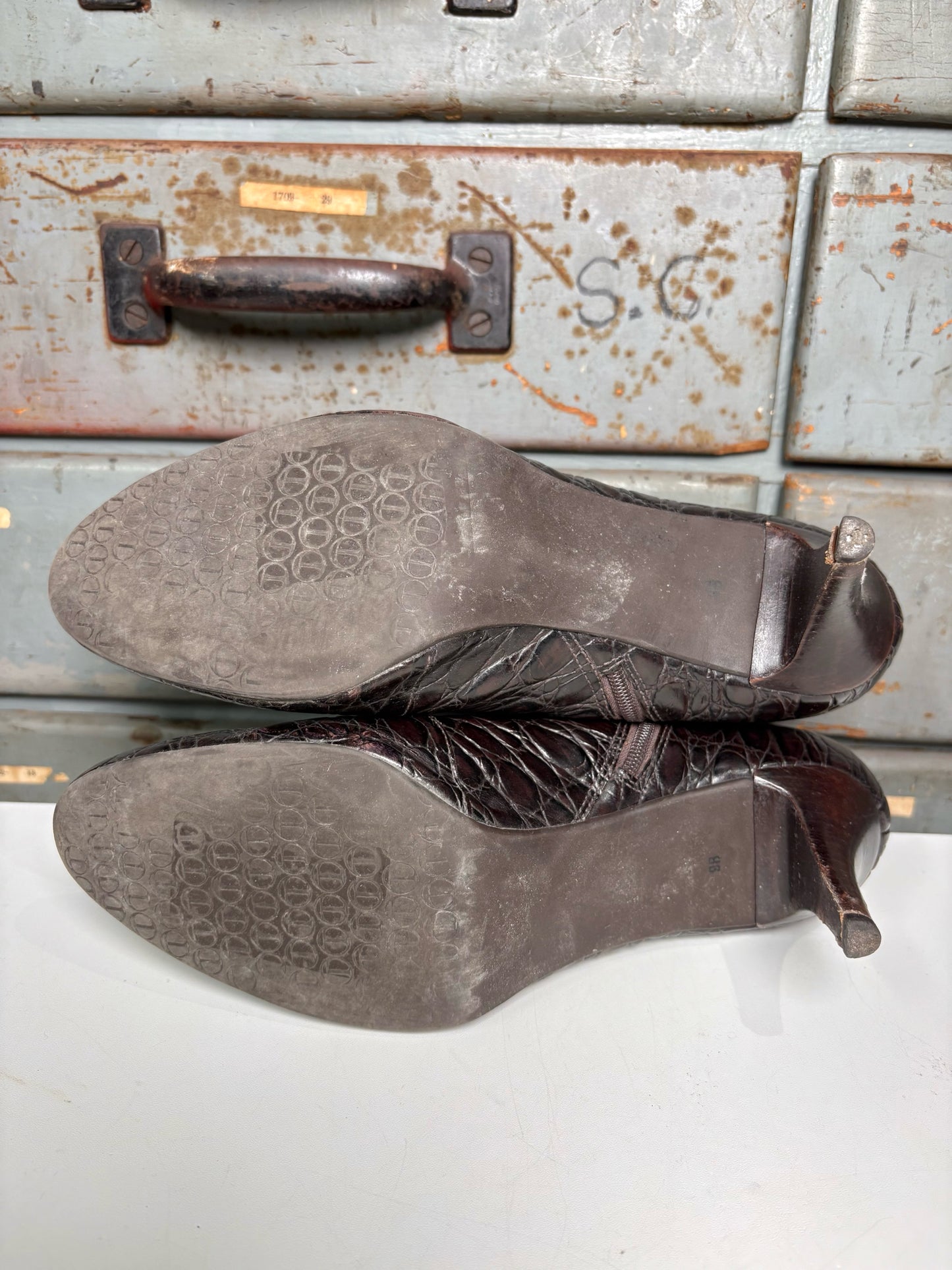W Shoe Size 9 Talbots Chocolate Brown Leather Boots