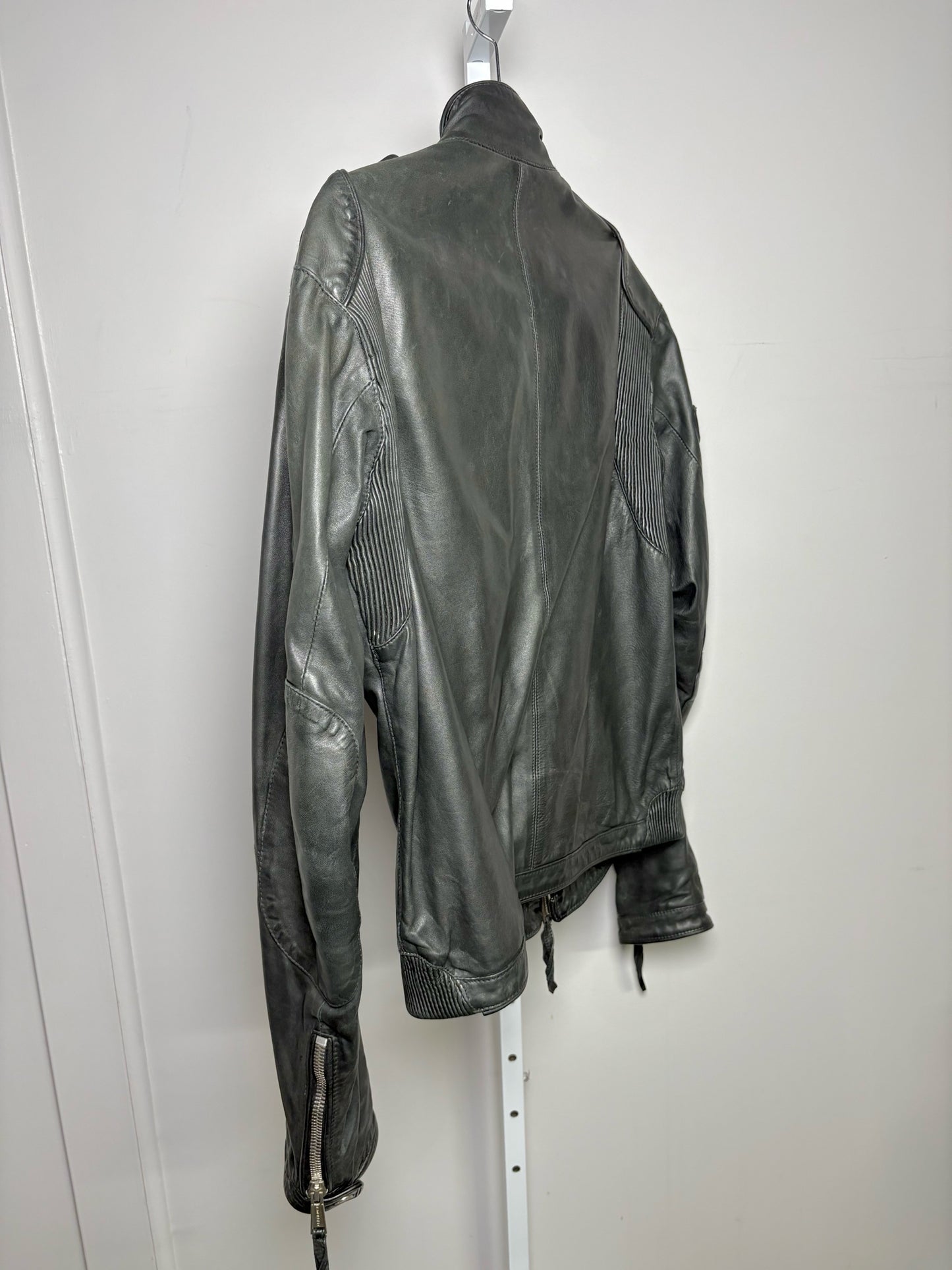 Dsquared2 Black Leather Solid Men's M/L Jacket
