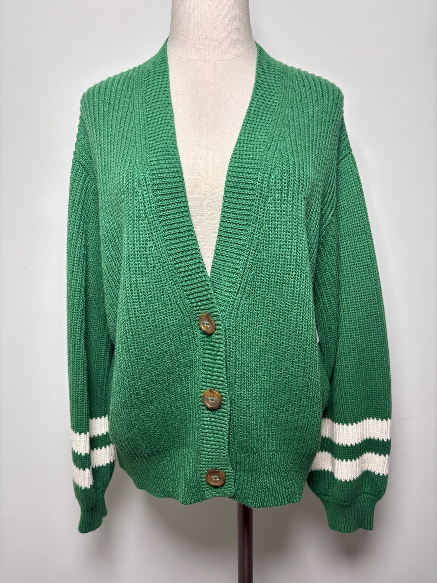 Women Size M Mother Green, White Knitted Cotton, Viscose Pre-owned Sweater