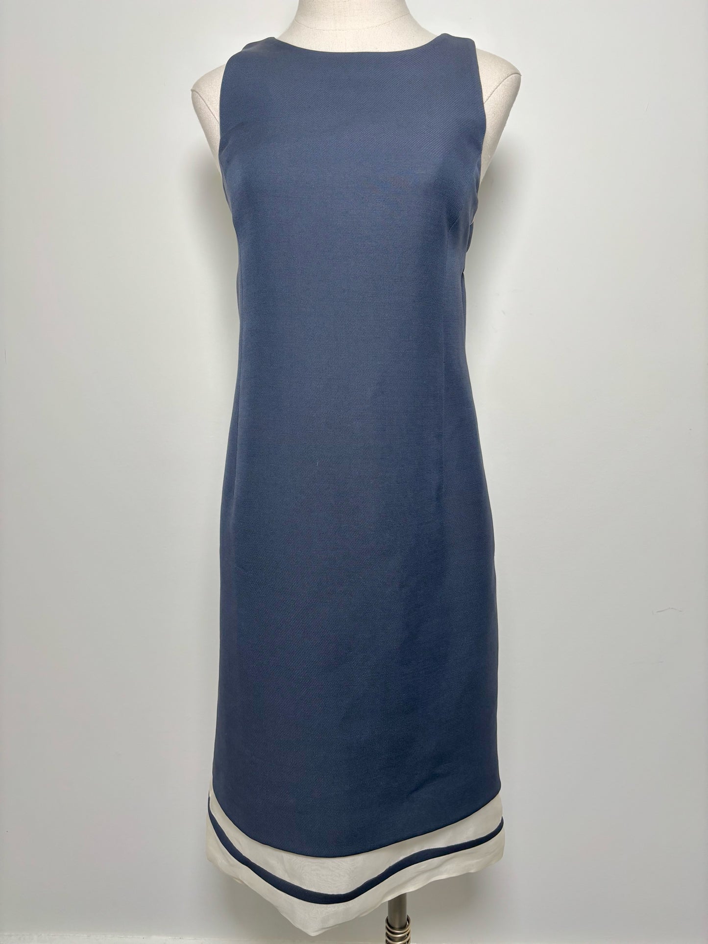 Women Size 6 Ralph Rucci Navy Solid Wool, Silk Fit & Flare Dress