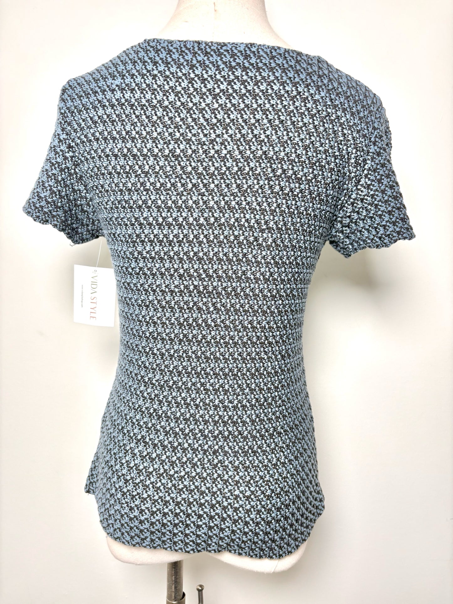 Women Size M APC Blue, Black Knitted Cotton Sweater
