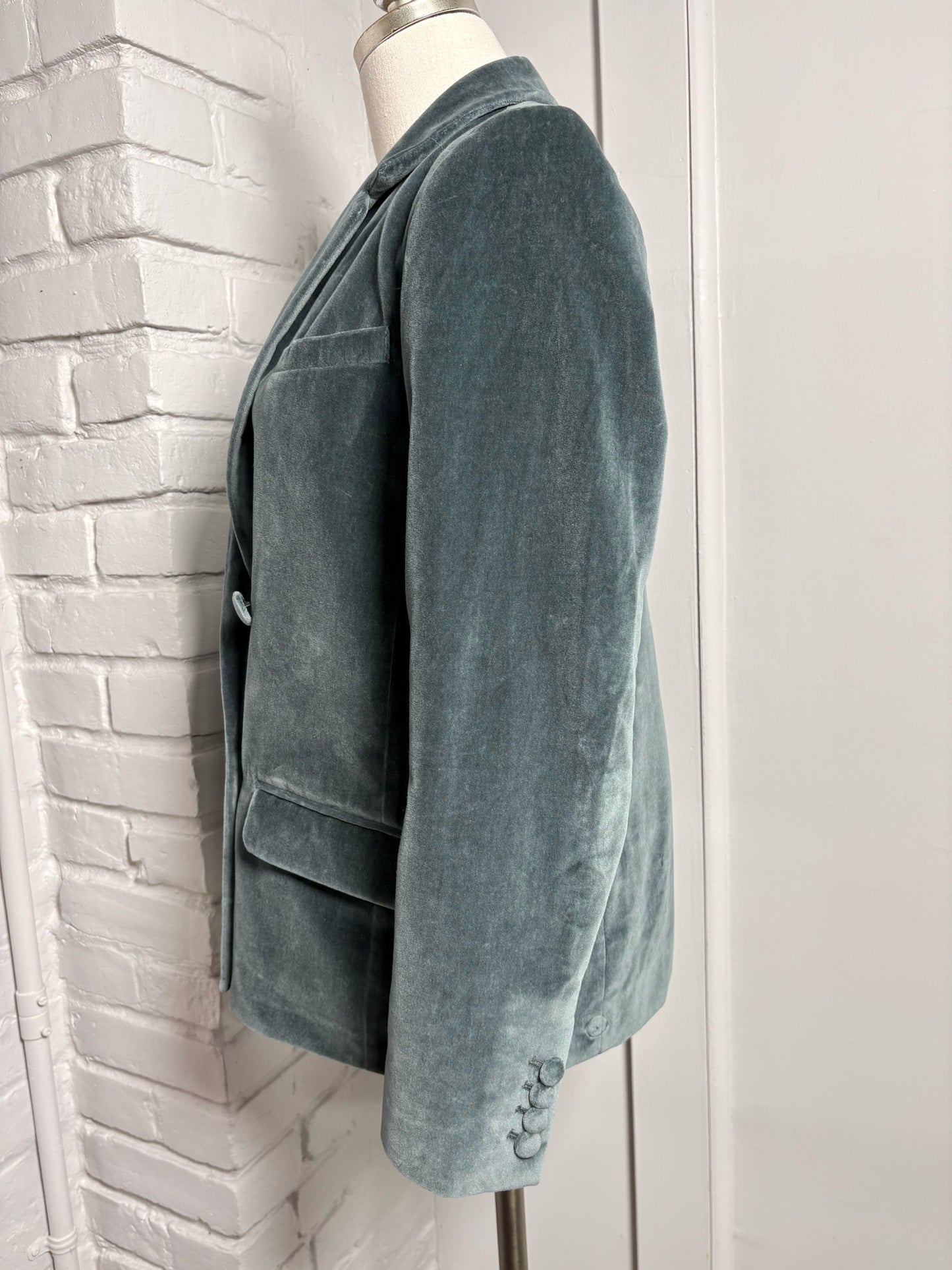 Women Size 36 Sezane Teal Solid Blazer