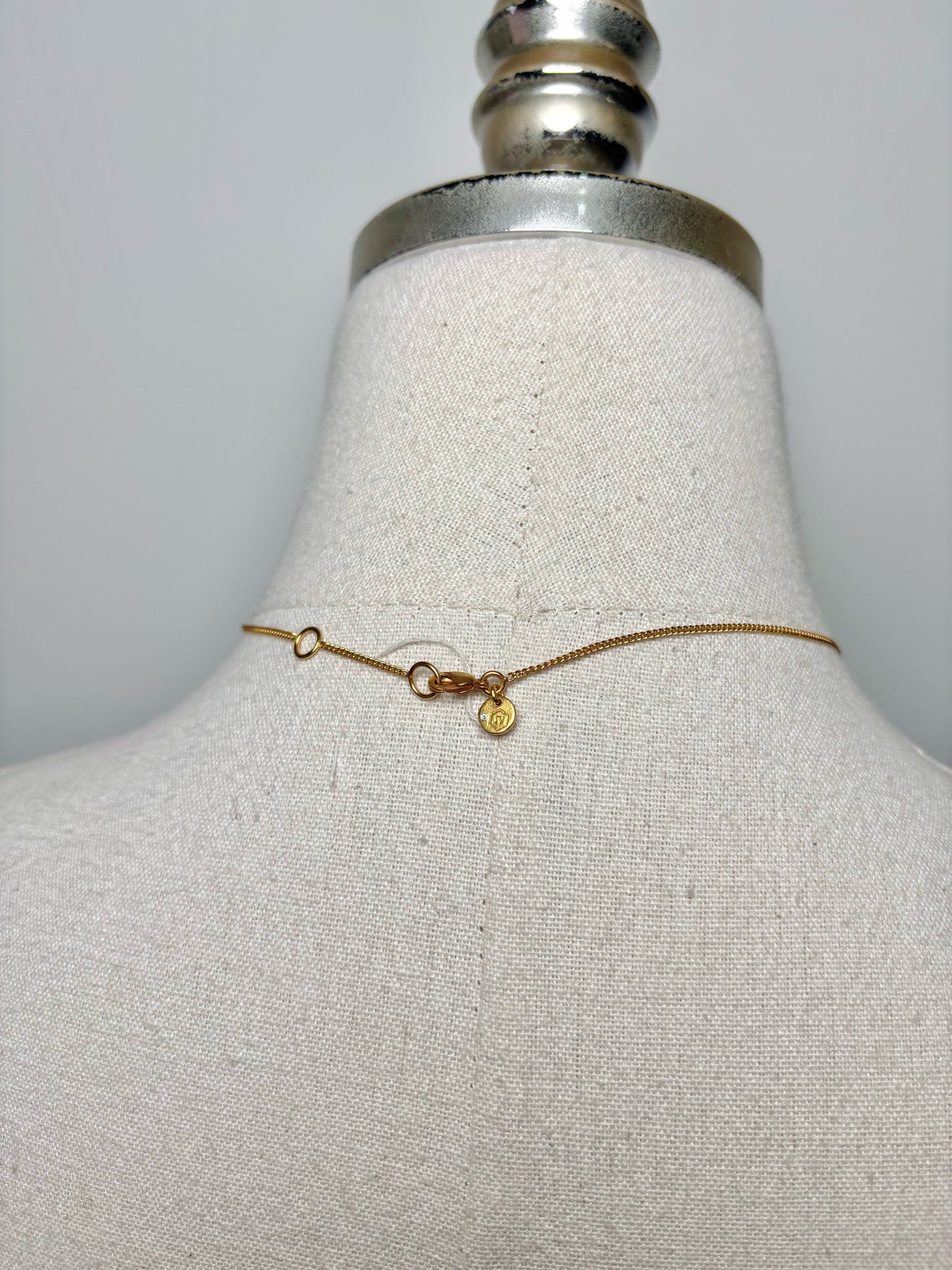 Julie Vos Black Obsidian Stone 24K Gold Plate over Brass Necklace
