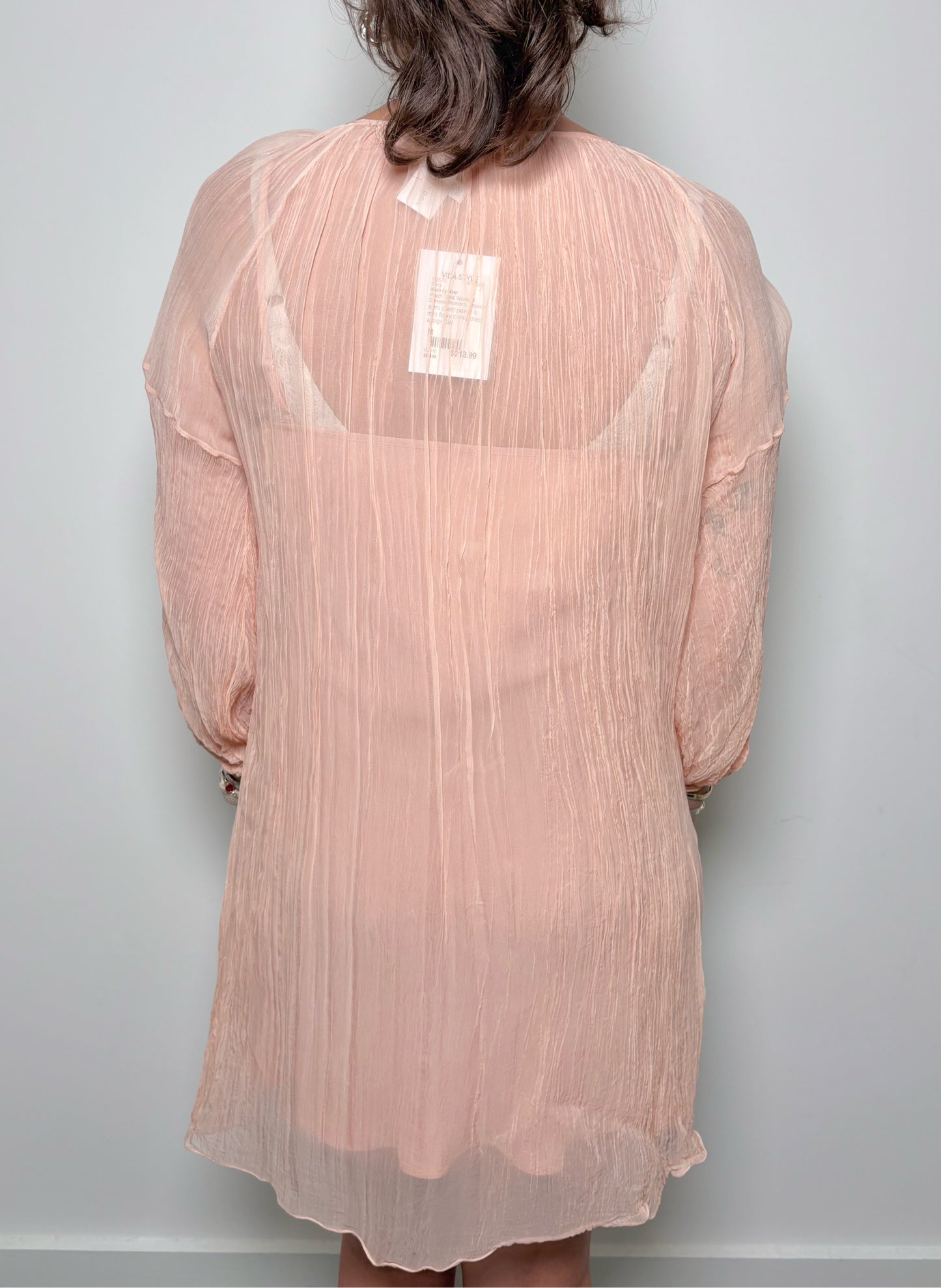Women Size M Noon by Noor Peach Solid Polyester Dress