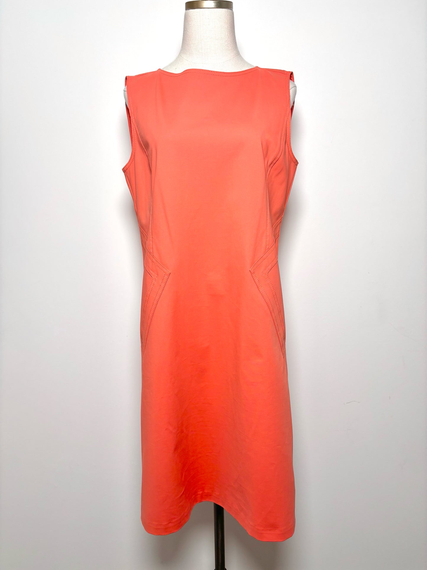 Women Size 8 Lafayette 148 Orange Solid Cotton, Polyamide, Elastane Dress