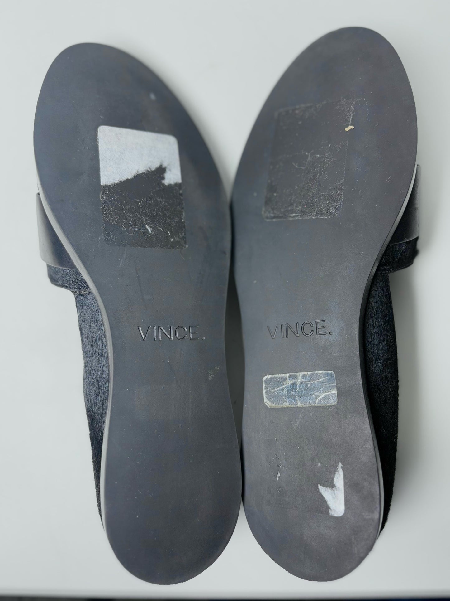 W Shoe Size 37.5 (7 US) Vince Black Leather, Calf Hair NWT Flats