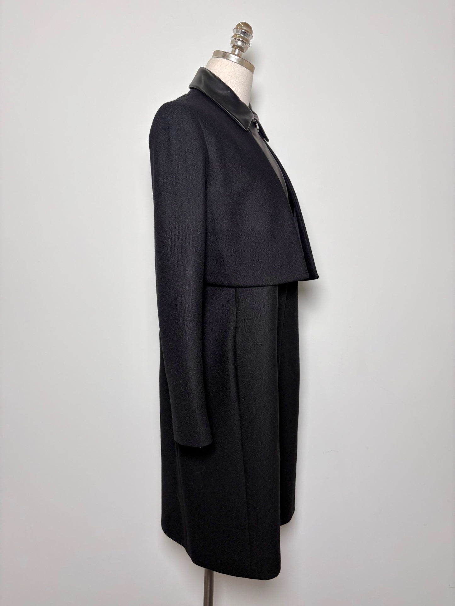 Women Size 6 The Row Black Nostrand Wool, Leather NWT Coat